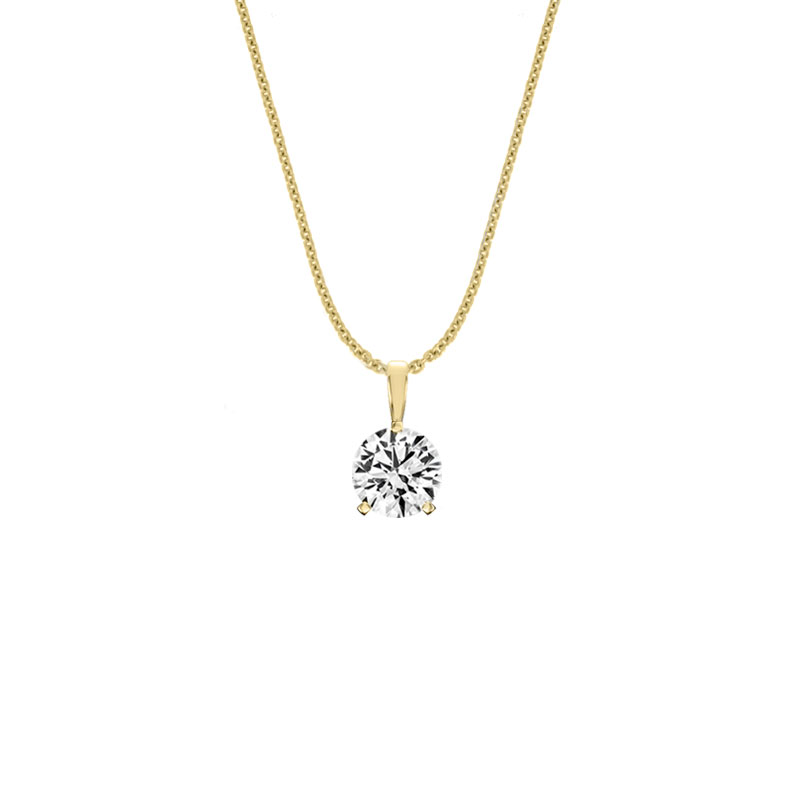 14K Yellow Gold Martini 3 Prongs Natural Diamond Pendant (1/3 ct. tw)