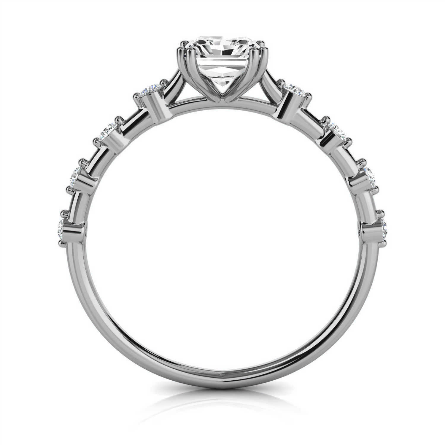 14K White Gold Verlene Petite Earthy Organic Design Lab Grown Diamond Ring (1/10 ct. tw)