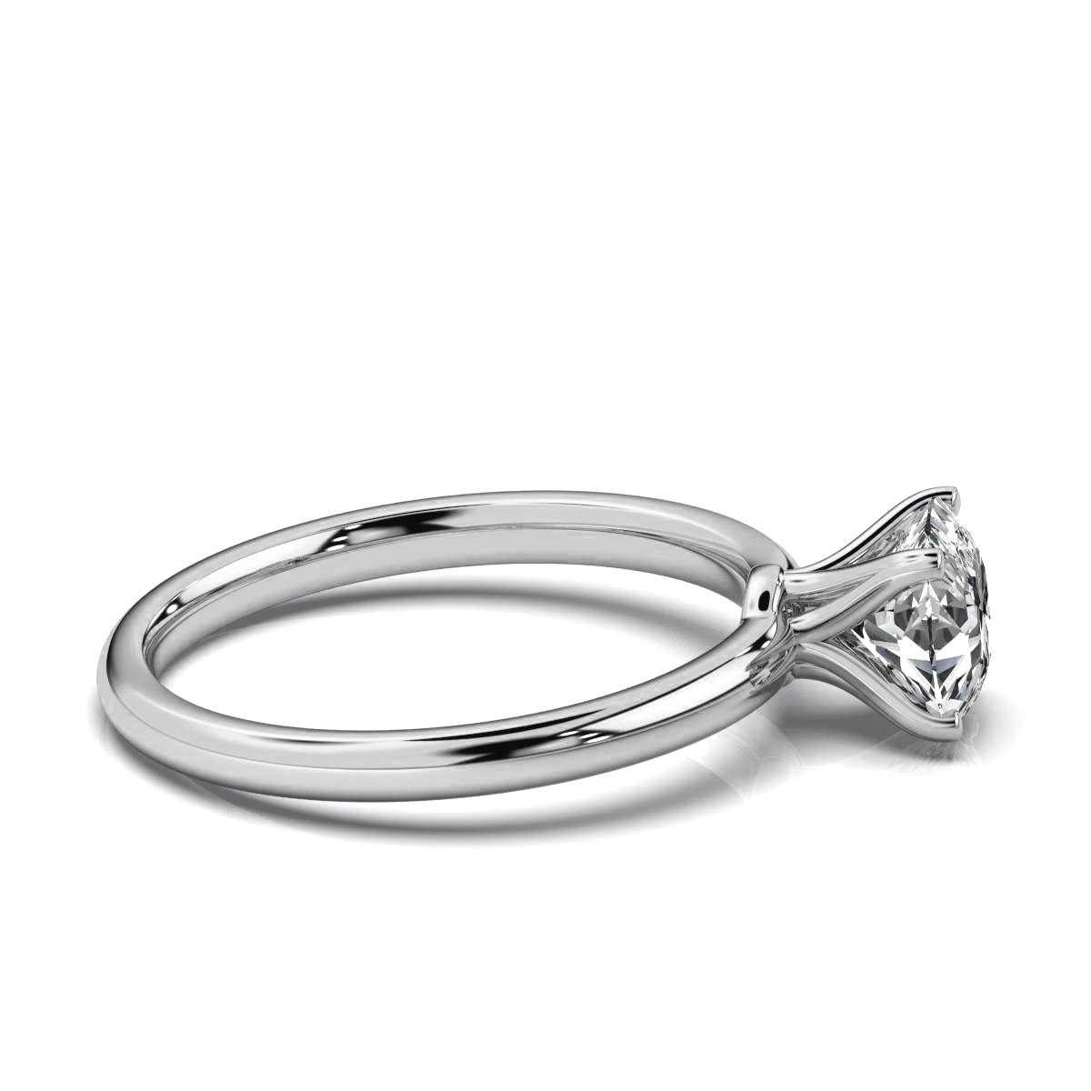 14K White Gold Ena Delicate 1.8 mm Solitaire Ring