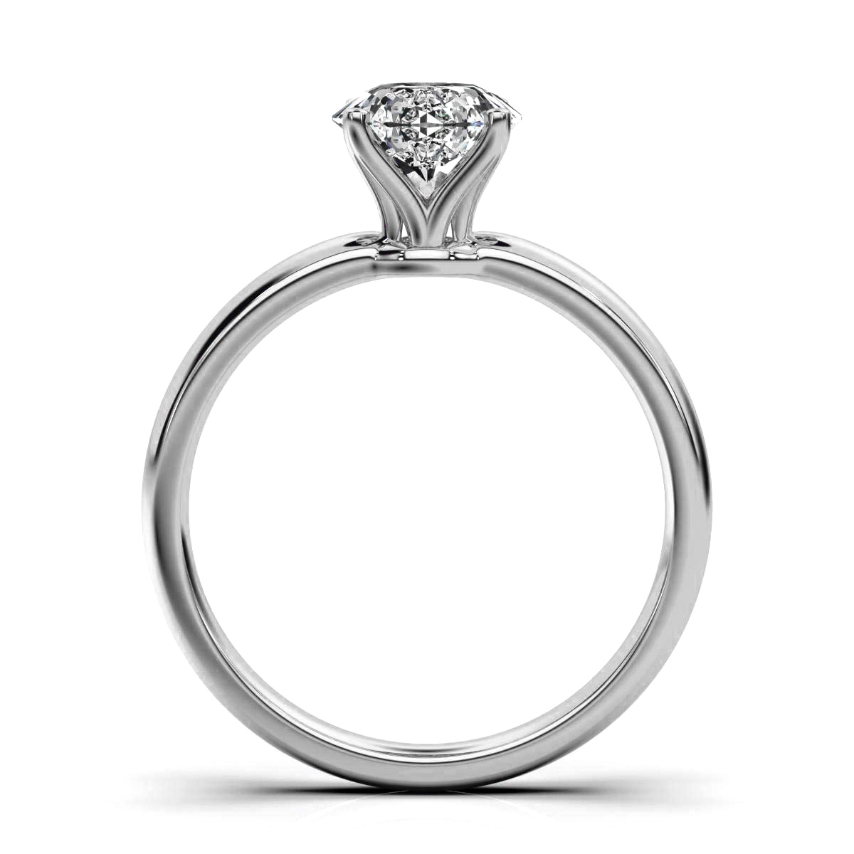 14K White Gold Ena Delicate 1.8 mm Solitaire Ring