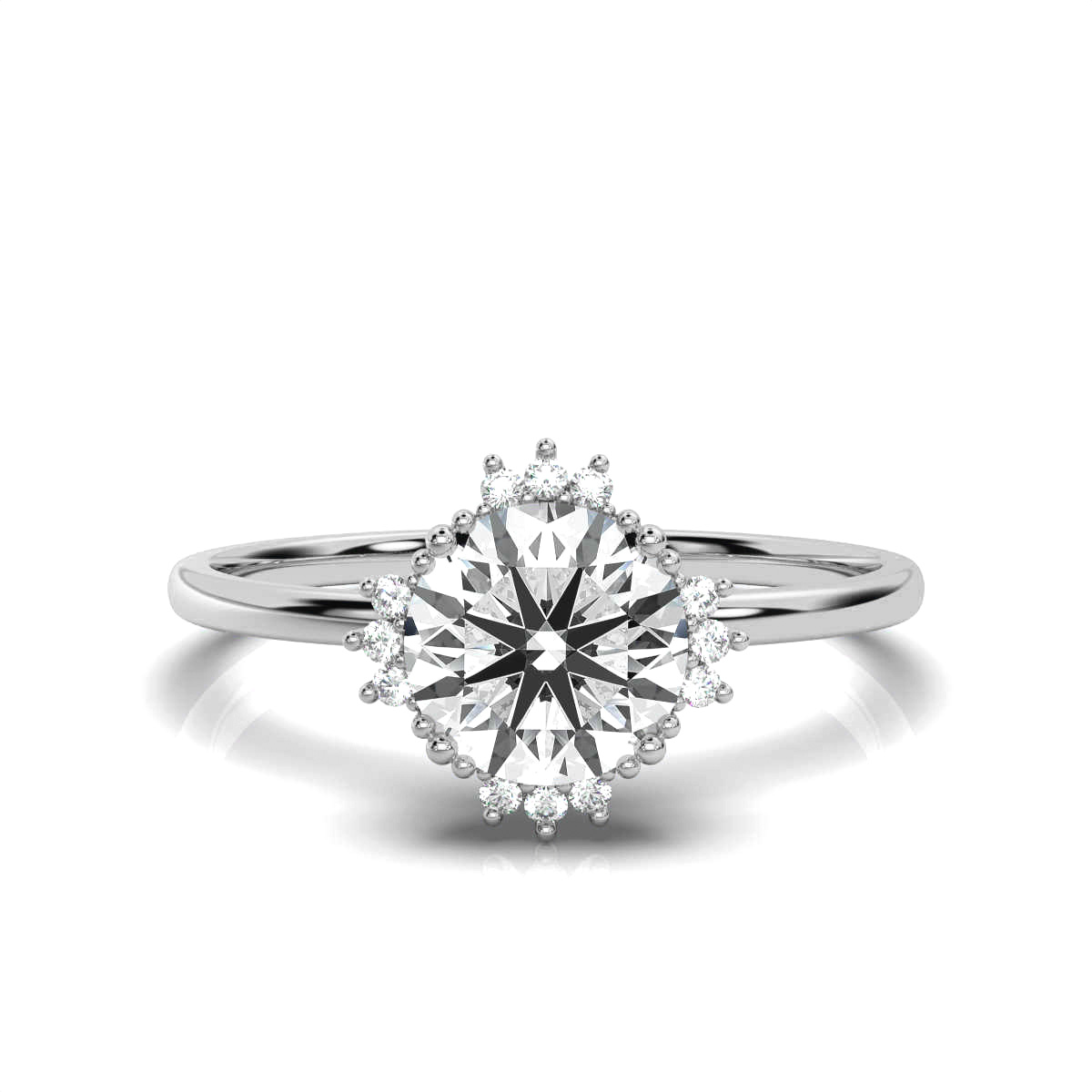 14K White Gold Martha Halo Petite Lab Grown Diamond Ring (1/10 ct. tw)