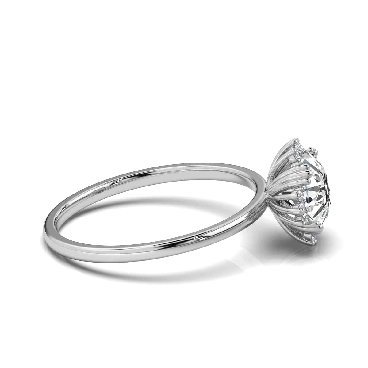 14K White Gold Martha Halo Petite Lab Grown Diamond Ring (1/10 ct. tw)