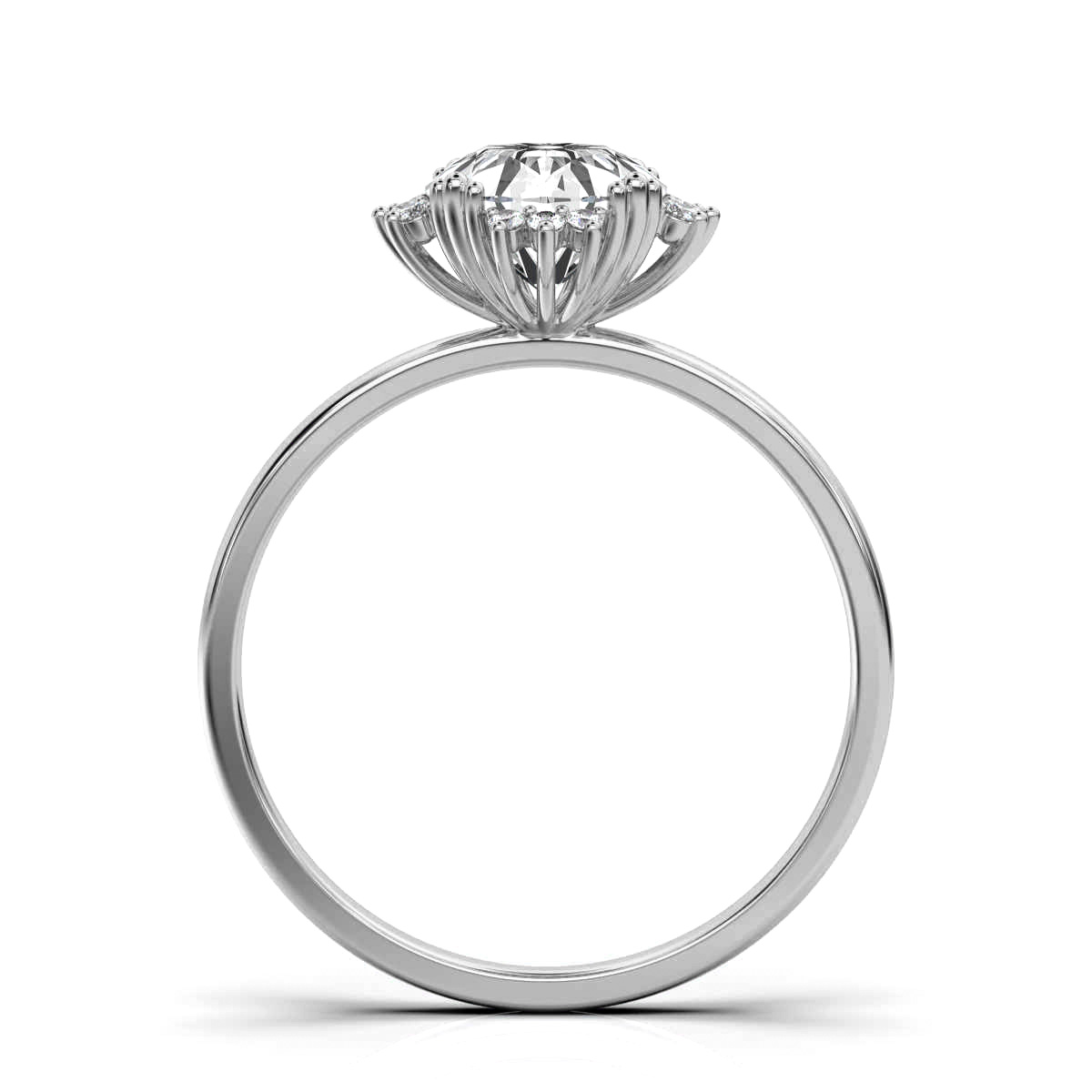 14K White Gold Martha Halo Petite Lab Grown Diamond Ring (1/10 ct. tw)