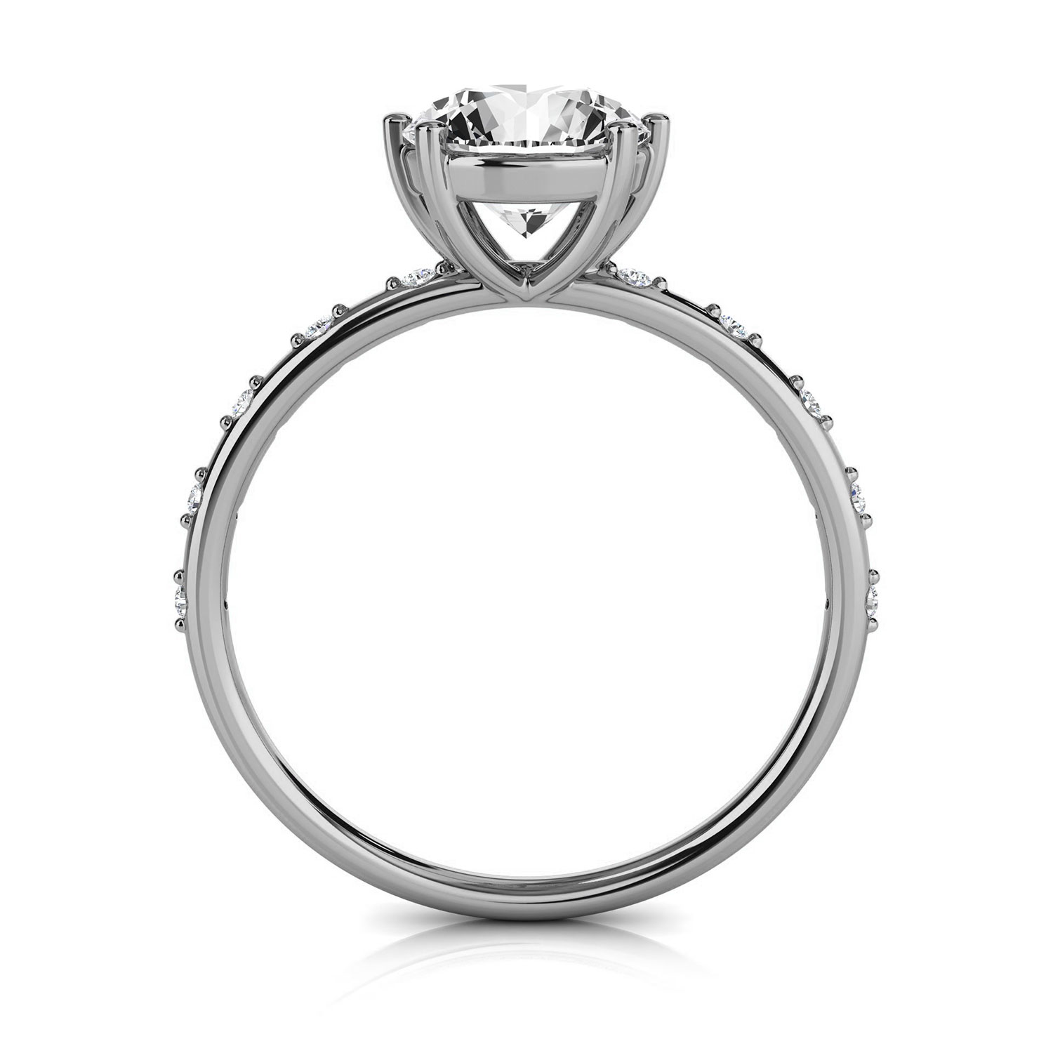 14K White Gold Tinah Minimalist Earthy Organic Lab Grown Diamond Ring (1/20 ct. tw)