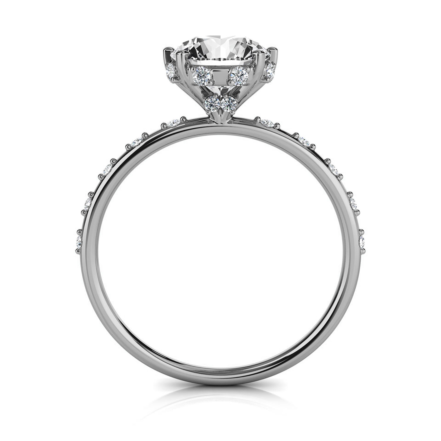 14K White Gold Niva Organic Hidden Halo Lab Grown Diamond Ring (1/5 ct. tw)