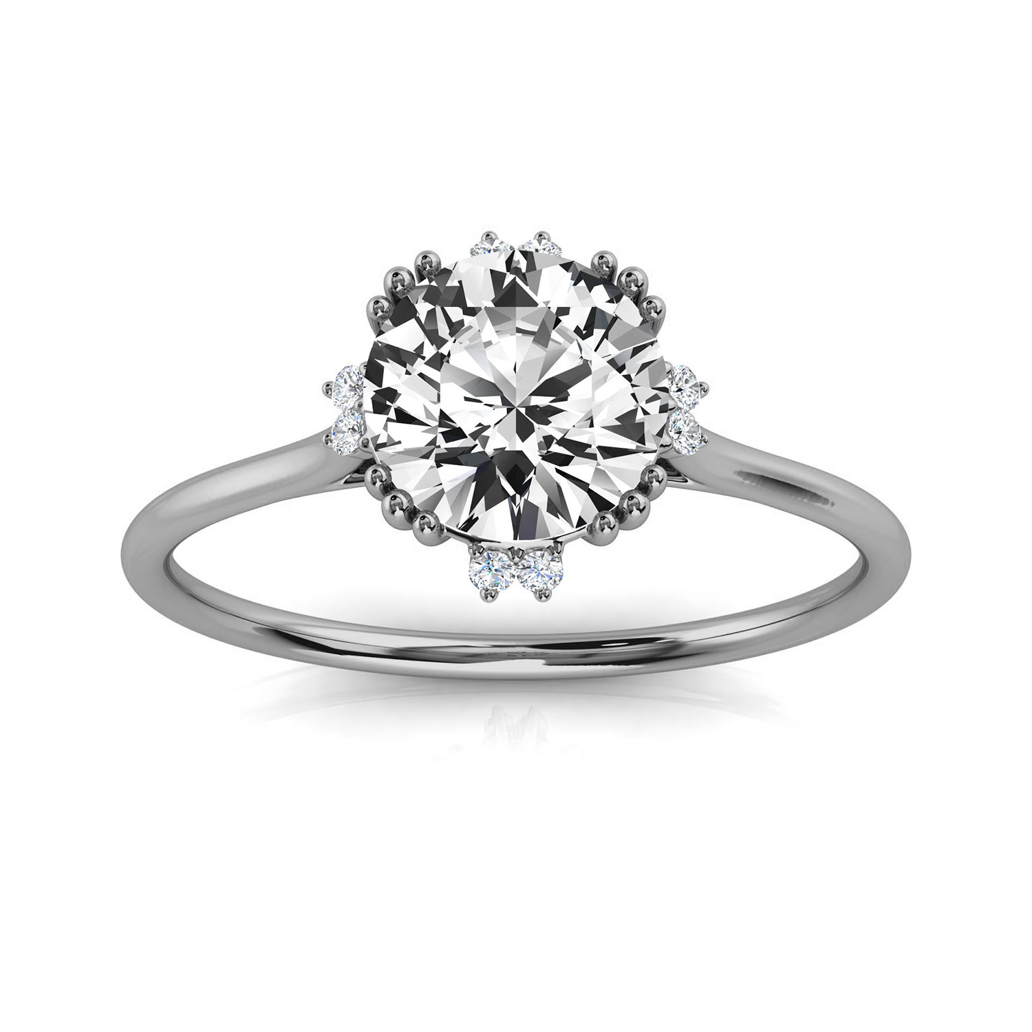 14K White Gold Lerna Organic Lab Grown Diamond Ring