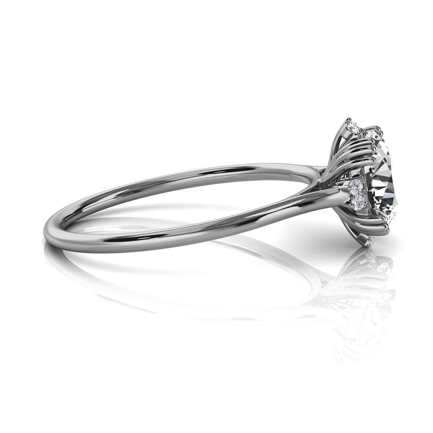 14K White Gold Lerna Organic Lab Grown Diamond Ring