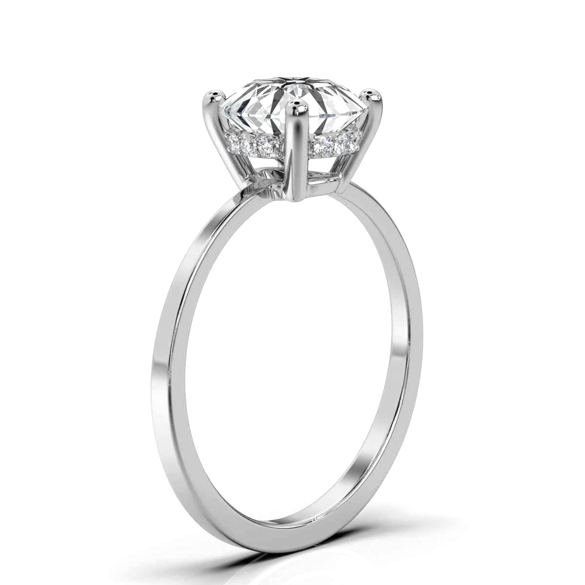 14K White Gold Ranit Hidden Halo Lab Grown Diamond Ring (1/20 ct. tw)