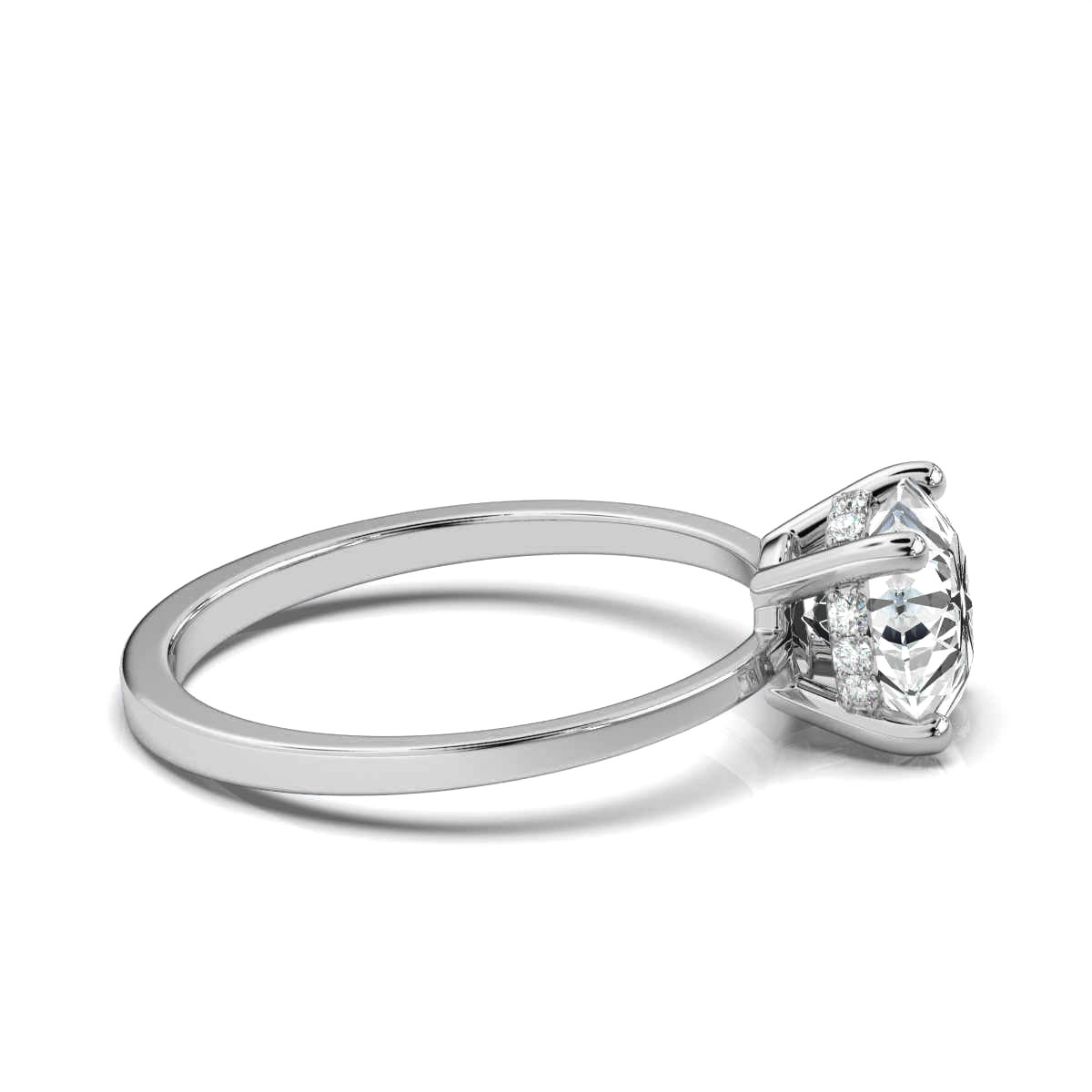 14K White Gold Ranit Hidden Halo Lab Grown Diamond Ring (1/20 ct. tw)