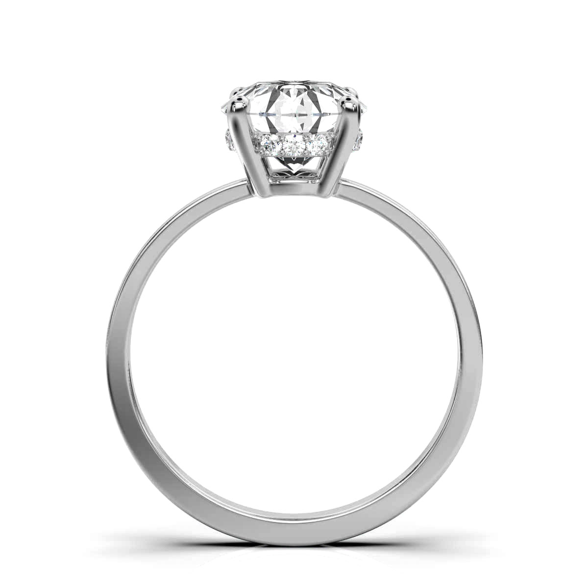 14K White Gold Ranit Hidden Halo Lab Grown Diamond Ring (1/20 ct. tw)