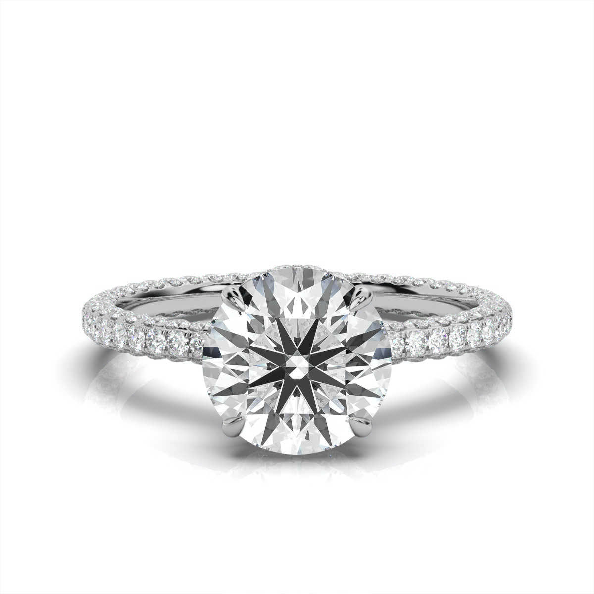 14K White Gold Mila Hidden Halo Lab Grown Diamond Ring (1 2/5 ct. tw)