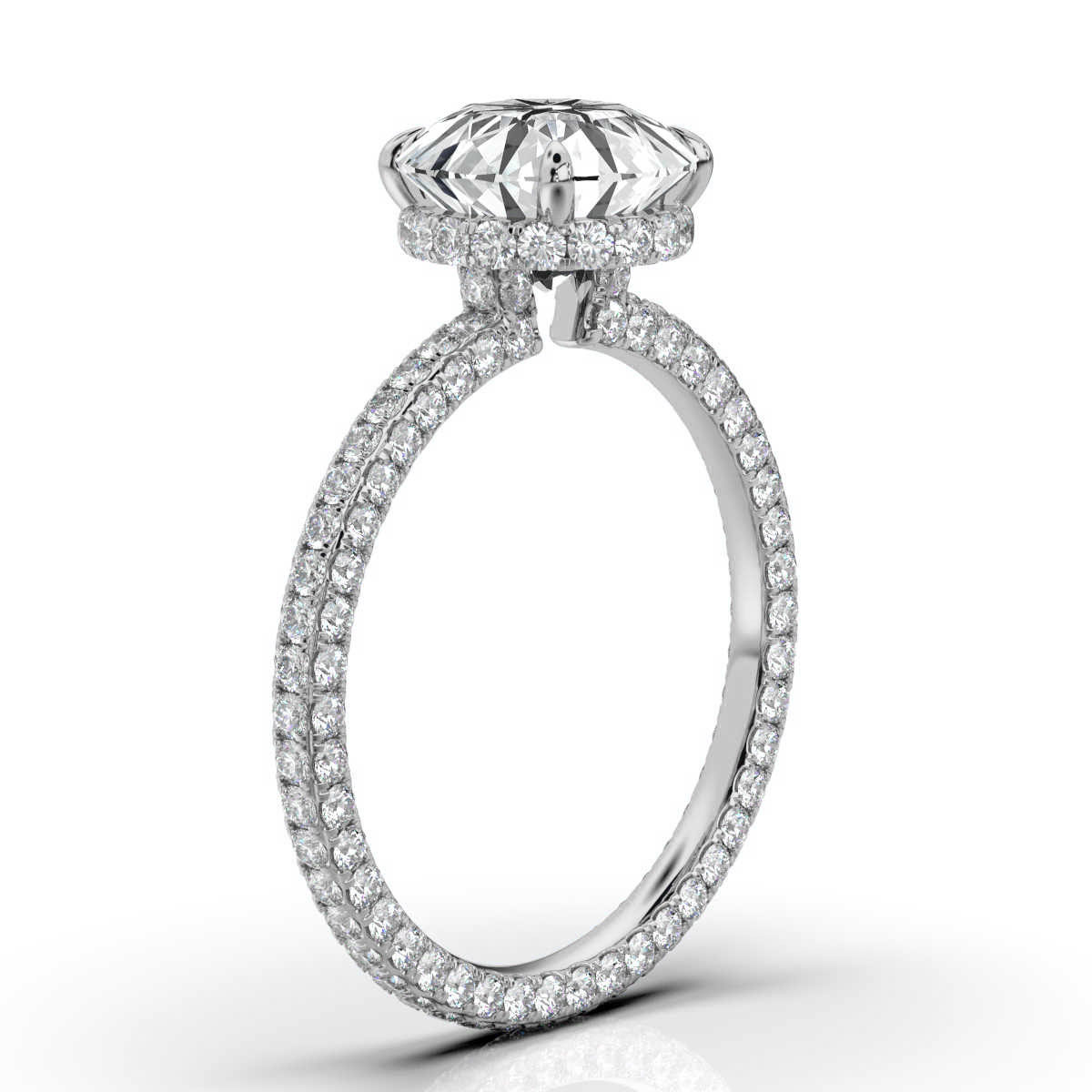 14K White Gold Mila Hidden Halo Lab Grown Diamond Ring (1 2/5 ct. tw)