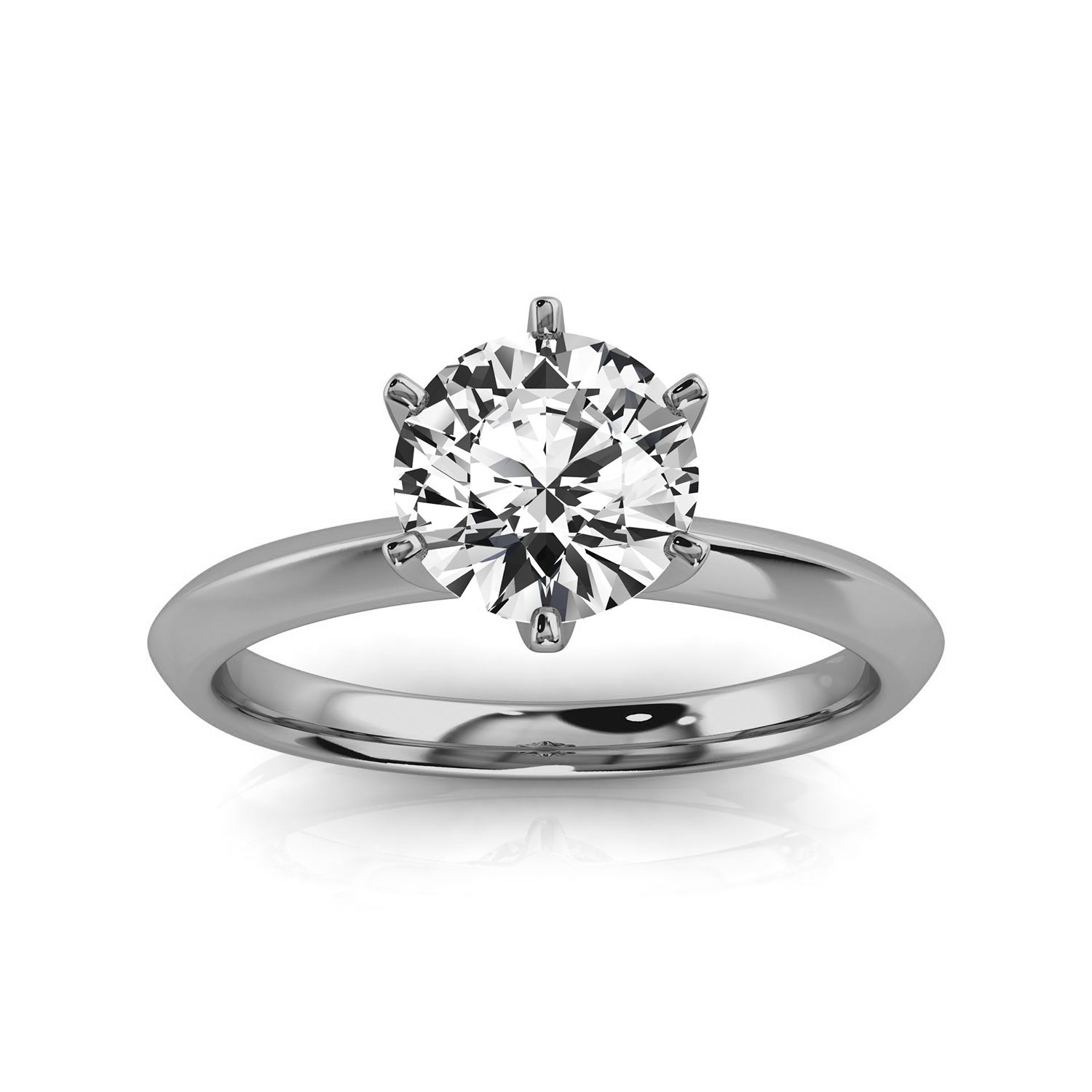 14K White Gold Mauricia 2 MM Solitaire Ring