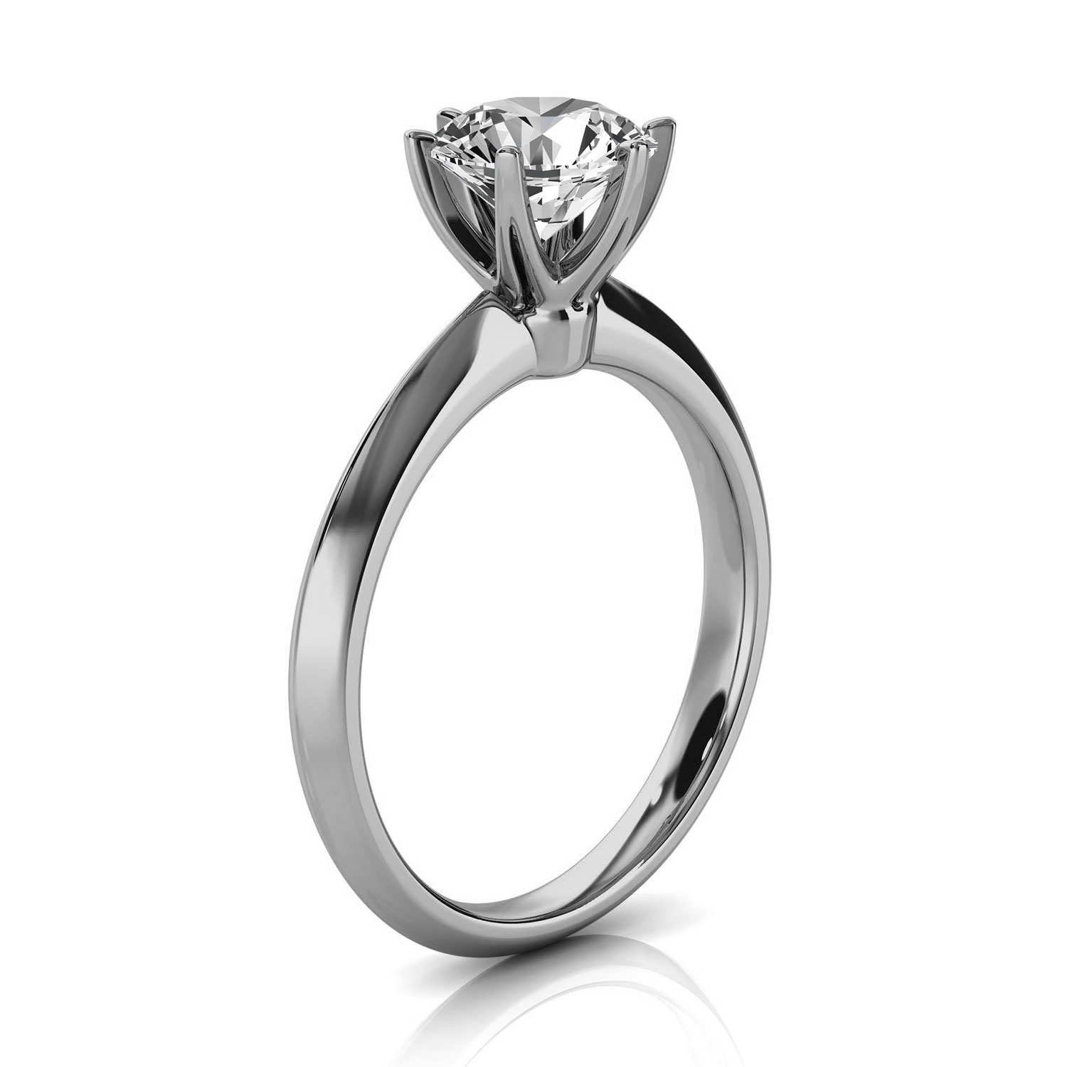 14K White Gold Mauricia 2 MM Solitaire Ring