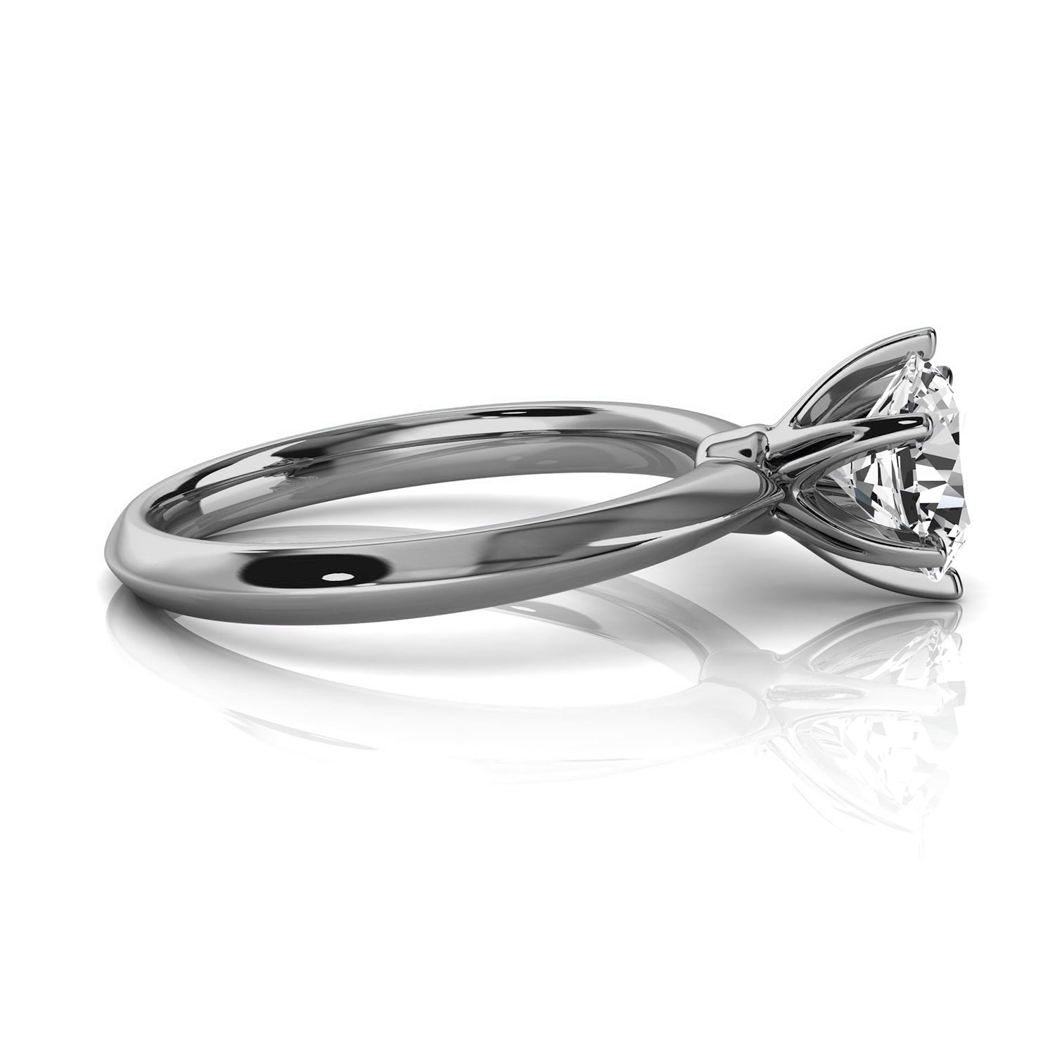 14K White Gold Mauricia 2 MM Solitaire Ring