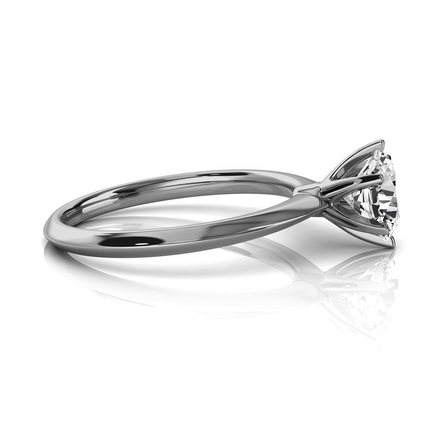 14K White Gold Jennel 1.7 mm Six Prongs Solitaire Ring 