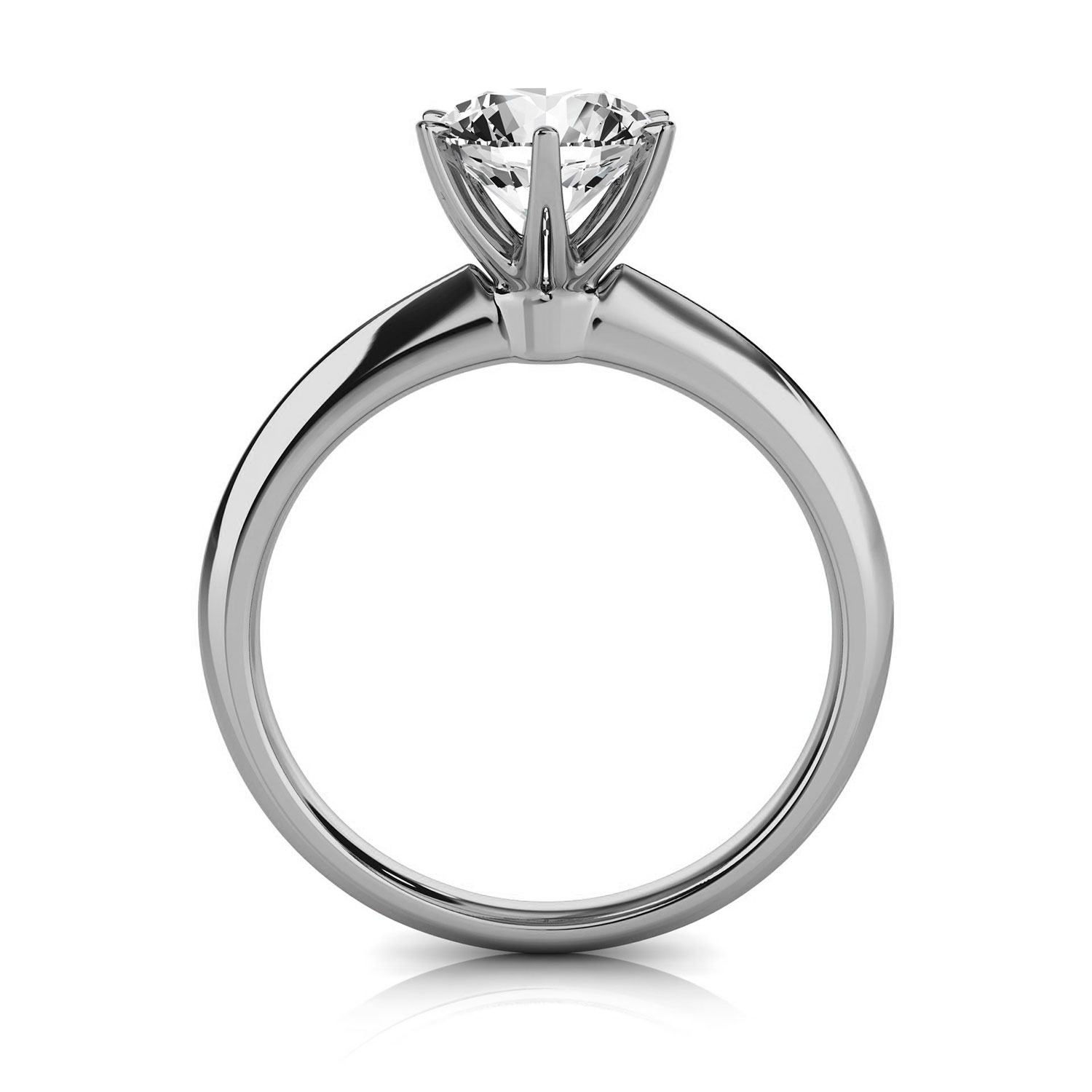 14K White Gold Jennel 1.7 mm Six Prongs Solitaire Ring 