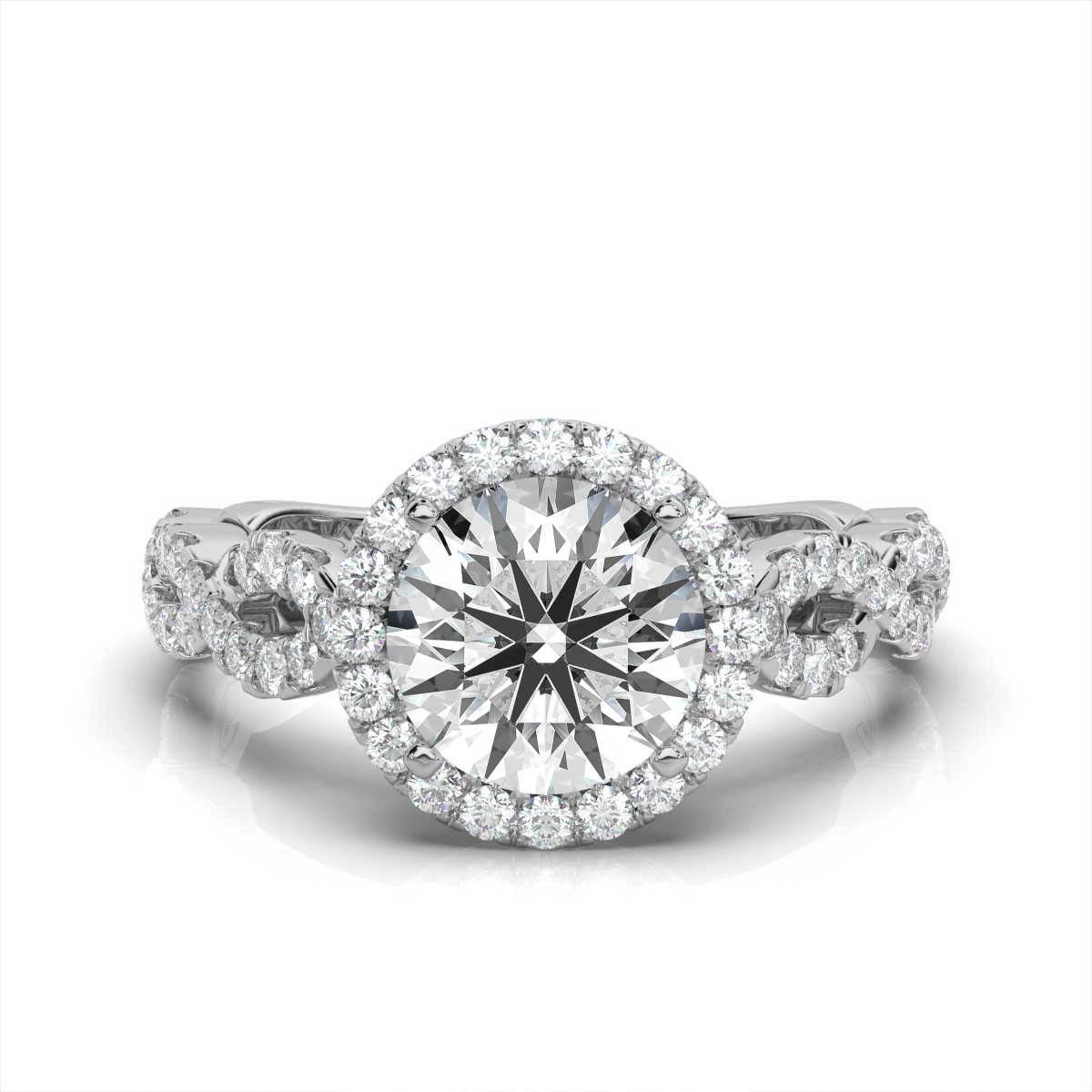 14K White Gold Mantika Halo Lab Grown Diamond Ring (3/4 ct. tw)