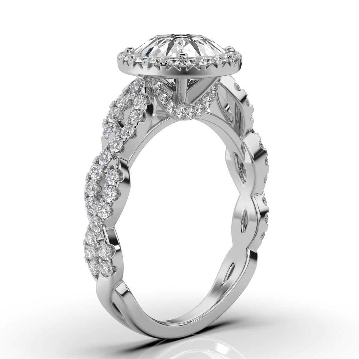 14K White Gold Mantika Halo Lab Grown Diamond Ring (3/4 ct. tw)