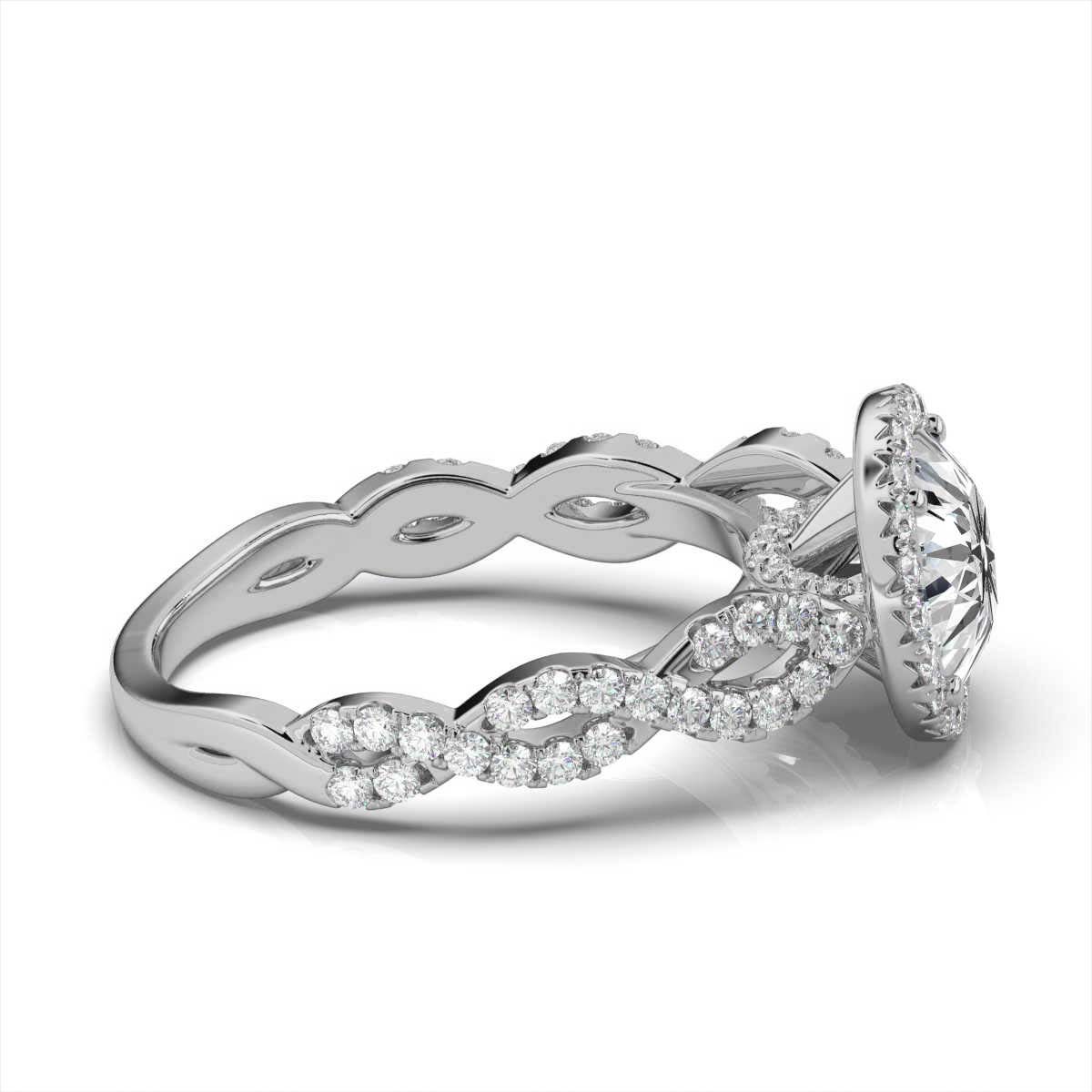 14K White Gold Mantika Halo Lab Grown Diamond Ring (3/4 ct. tw)