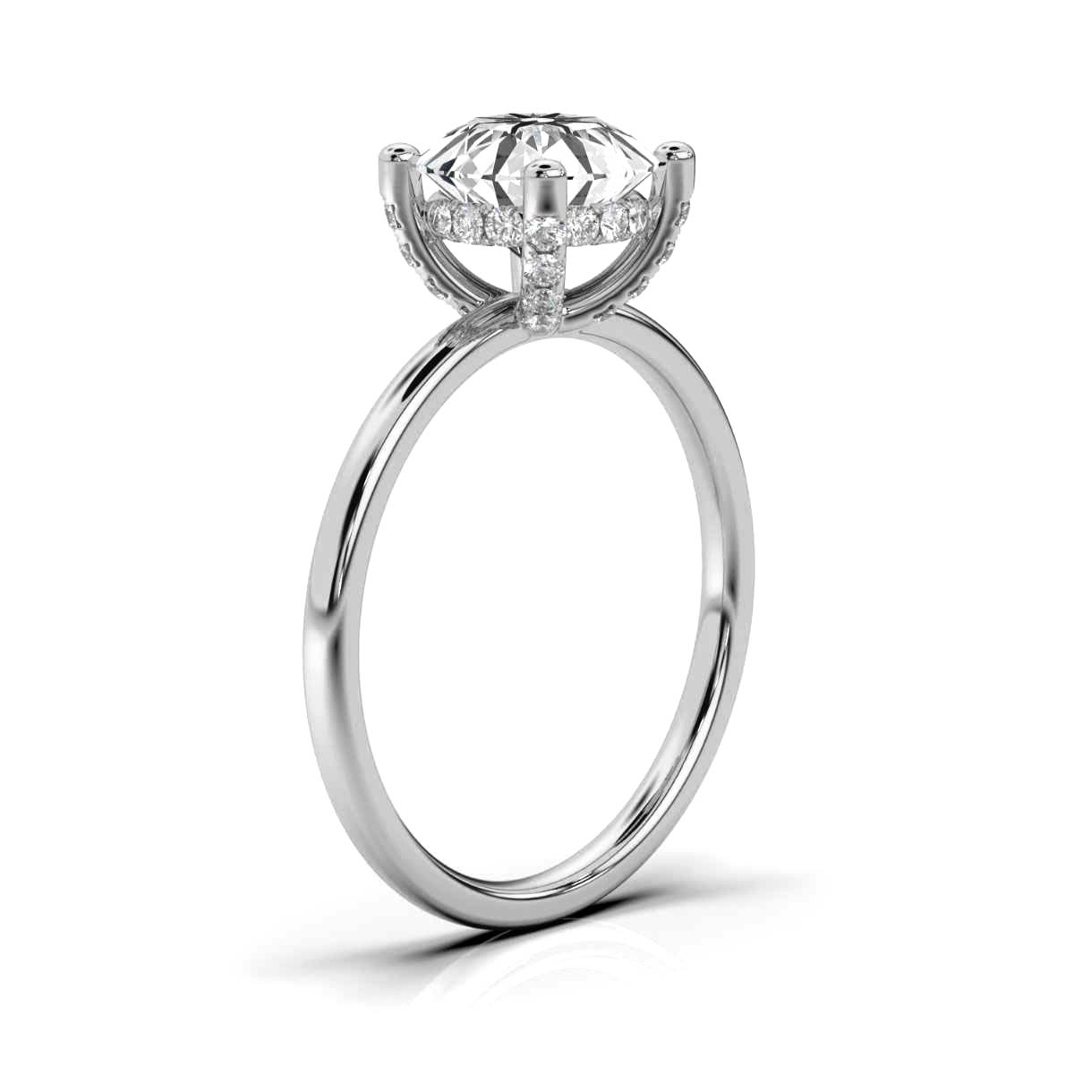 14K White Gold Rimar Hidden Halo Lab Grown Diamond Ring ( 1/6 ct. tw)