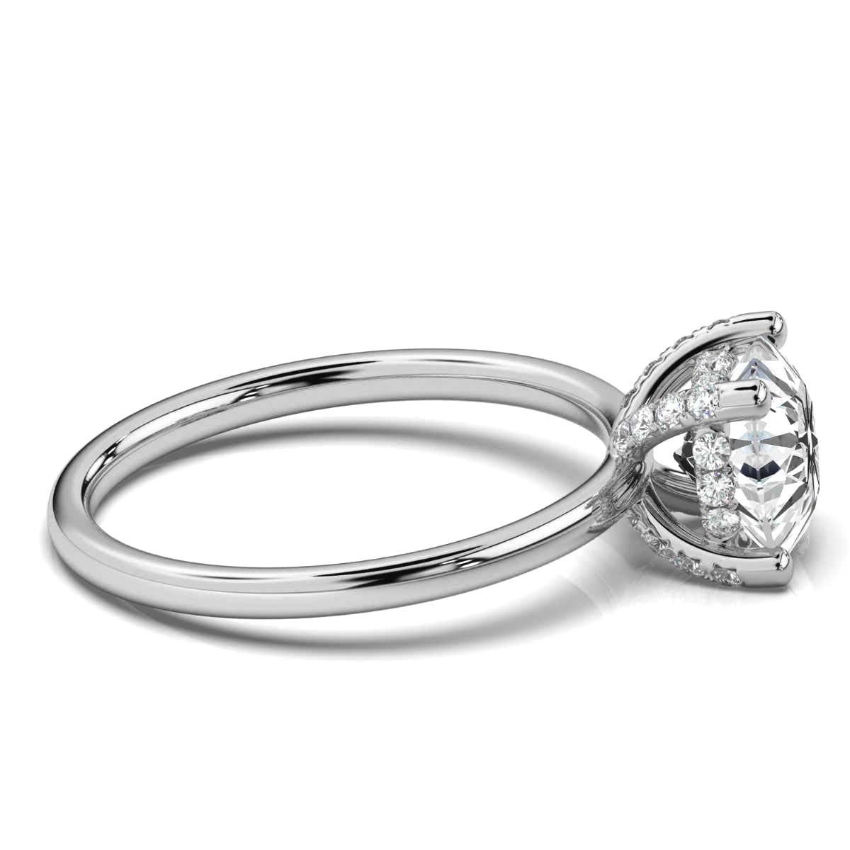 14K White Gold Rimar Hidden Halo Lab Grown Diamond Ring ( 1/6 ct. tw)