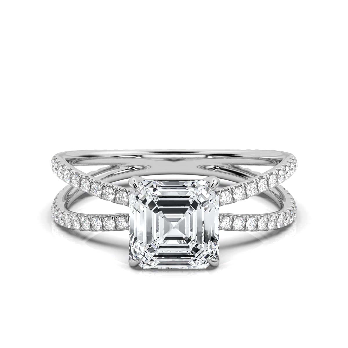 14K White Gold Larochette Braided Claw Prong Lab Grown Diamond Ring (4/5 ct. tw)