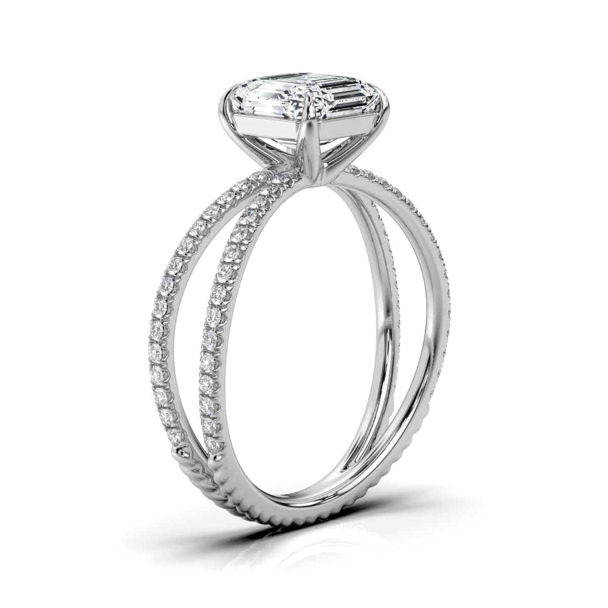 14K White Gold Larochette Braided Claw Prong Lab Grown Diamond Ring (4/5 ct. tw)