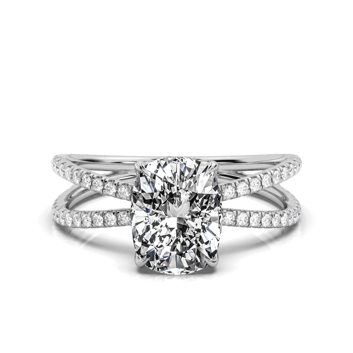 14K White Gold Larochette Braided Claw Prong Lab Grown Diamond Ring (4/5 ct. tw)