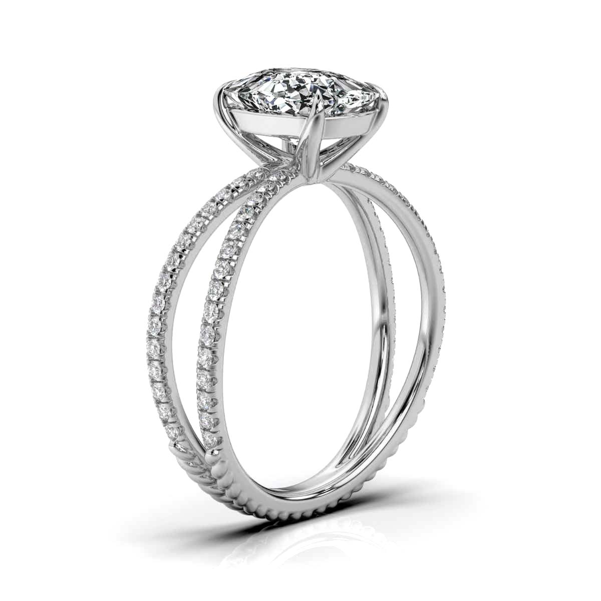 14K White Gold Larochette Braided Claw Prong Lab Grown Diamond Ring (4/5 ct. tw)
