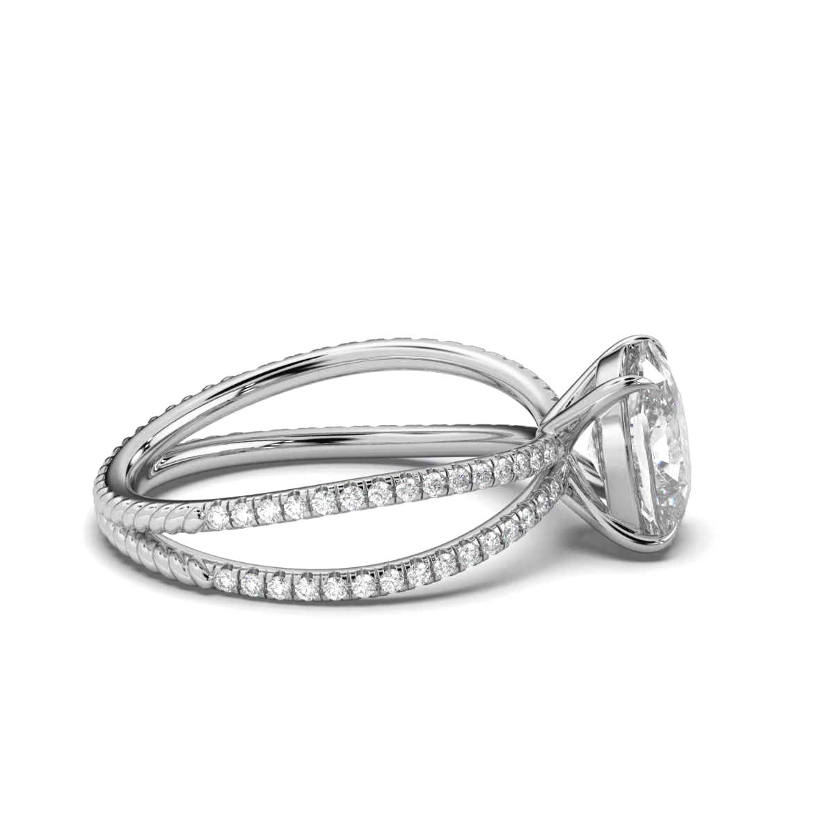 14K White Gold Larochette Braided Claw Prong Lab Grown Diamond Ring (4/5 ct. tw)