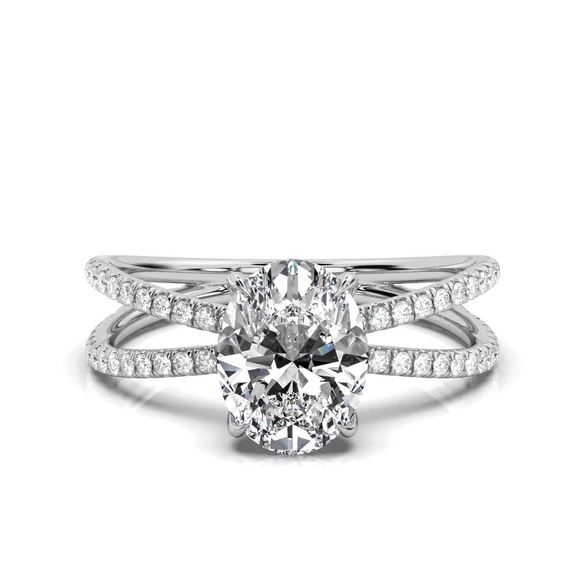 14K White Gold Larochette Braided Claw Prong Lab Grown Diamond Ring (4/5 ct. tw)