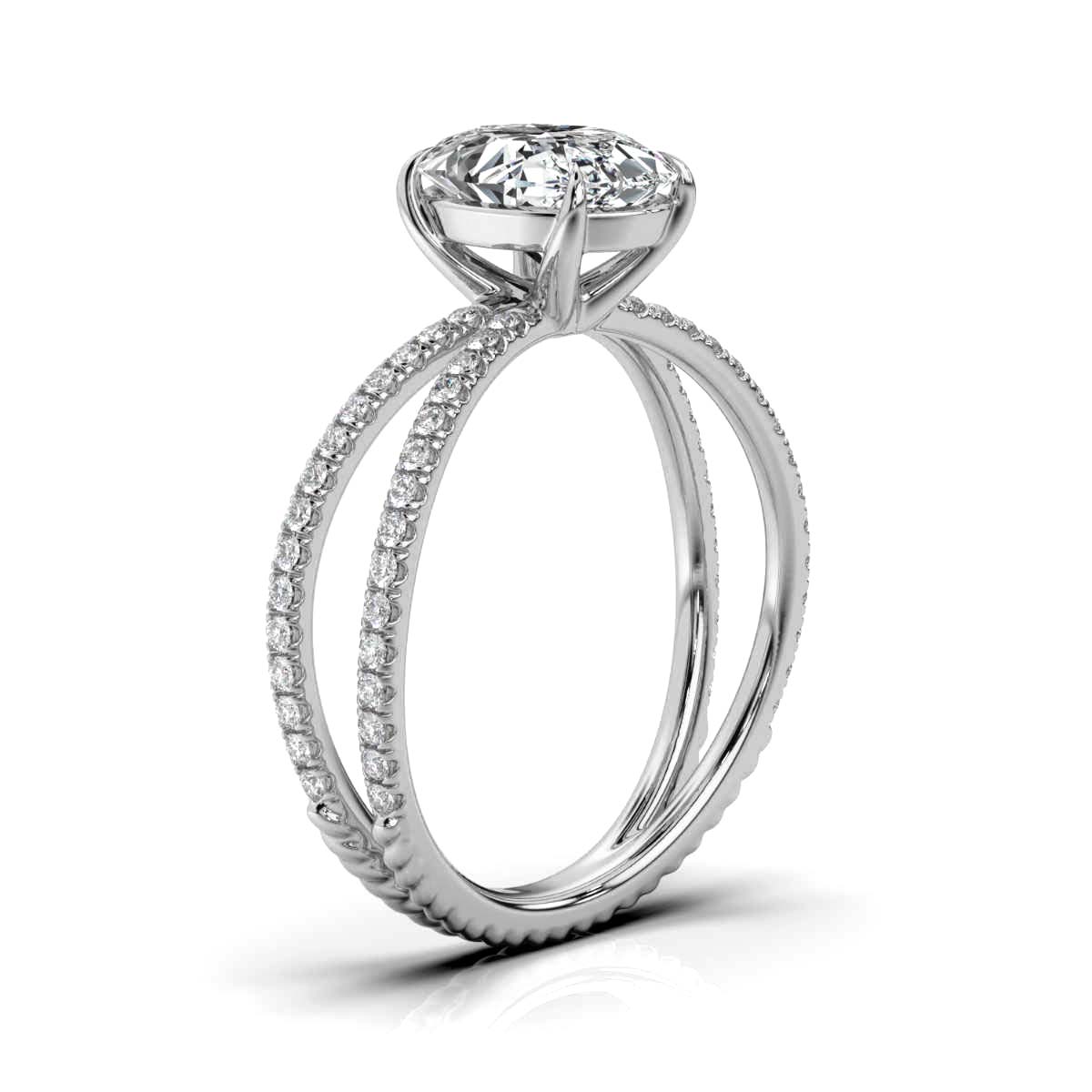 14K White Gold Larochette Braided Claw Prong Lab Grown Diamond Ring (4/5 ct. tw)