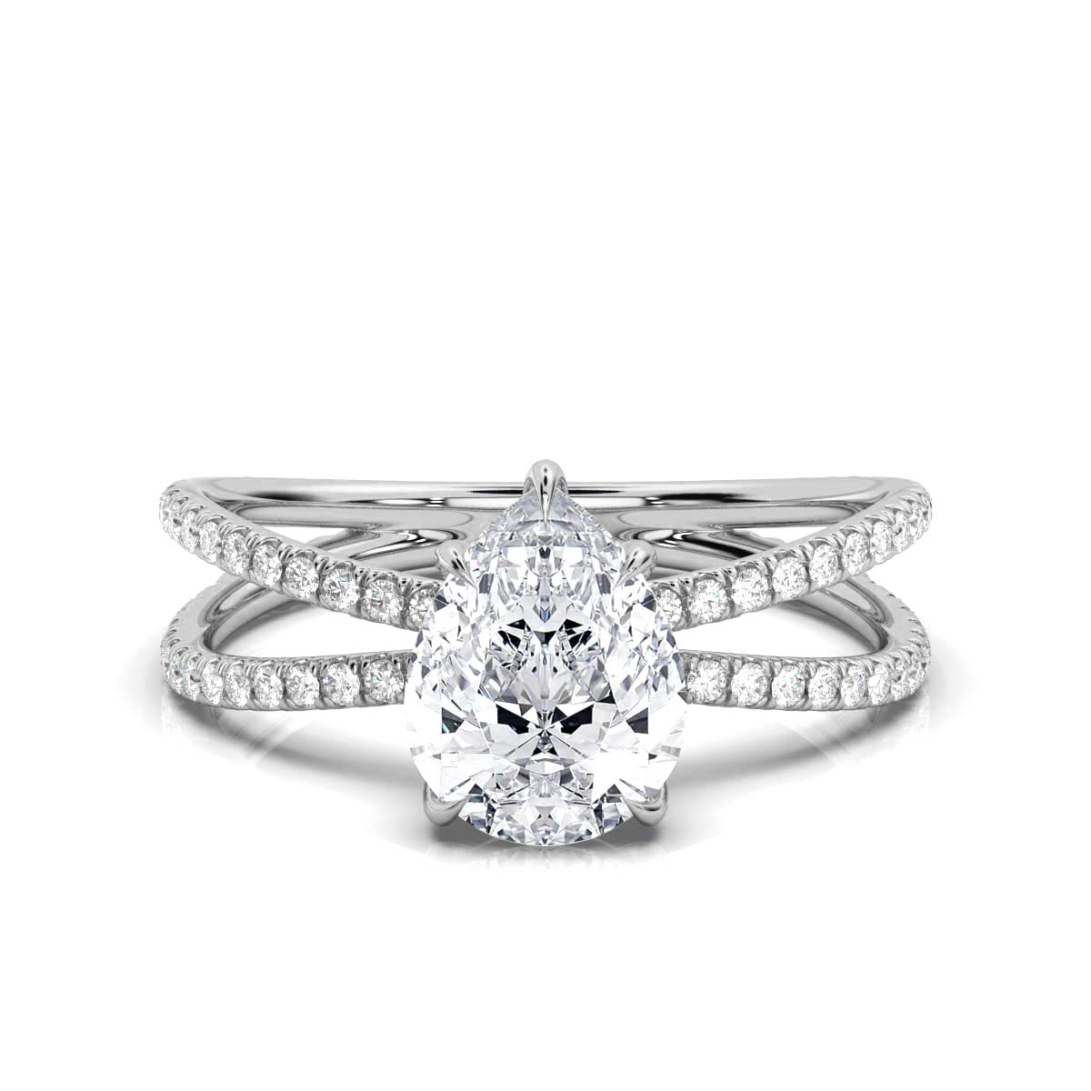 14K White Gold Larochette Braided Claw Prong Lab Grown Diamond Ring (4/5 ct. tw)