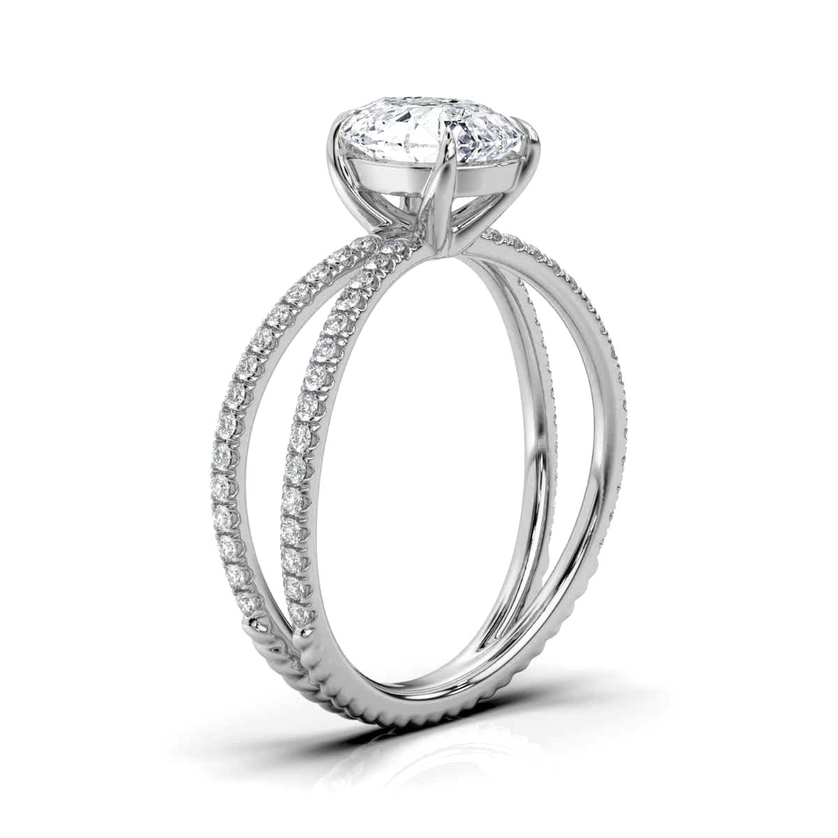 14K White Gold Larochette Braided Claw Prong Lab Grown Diamond Ring (4/5 ct. tw)