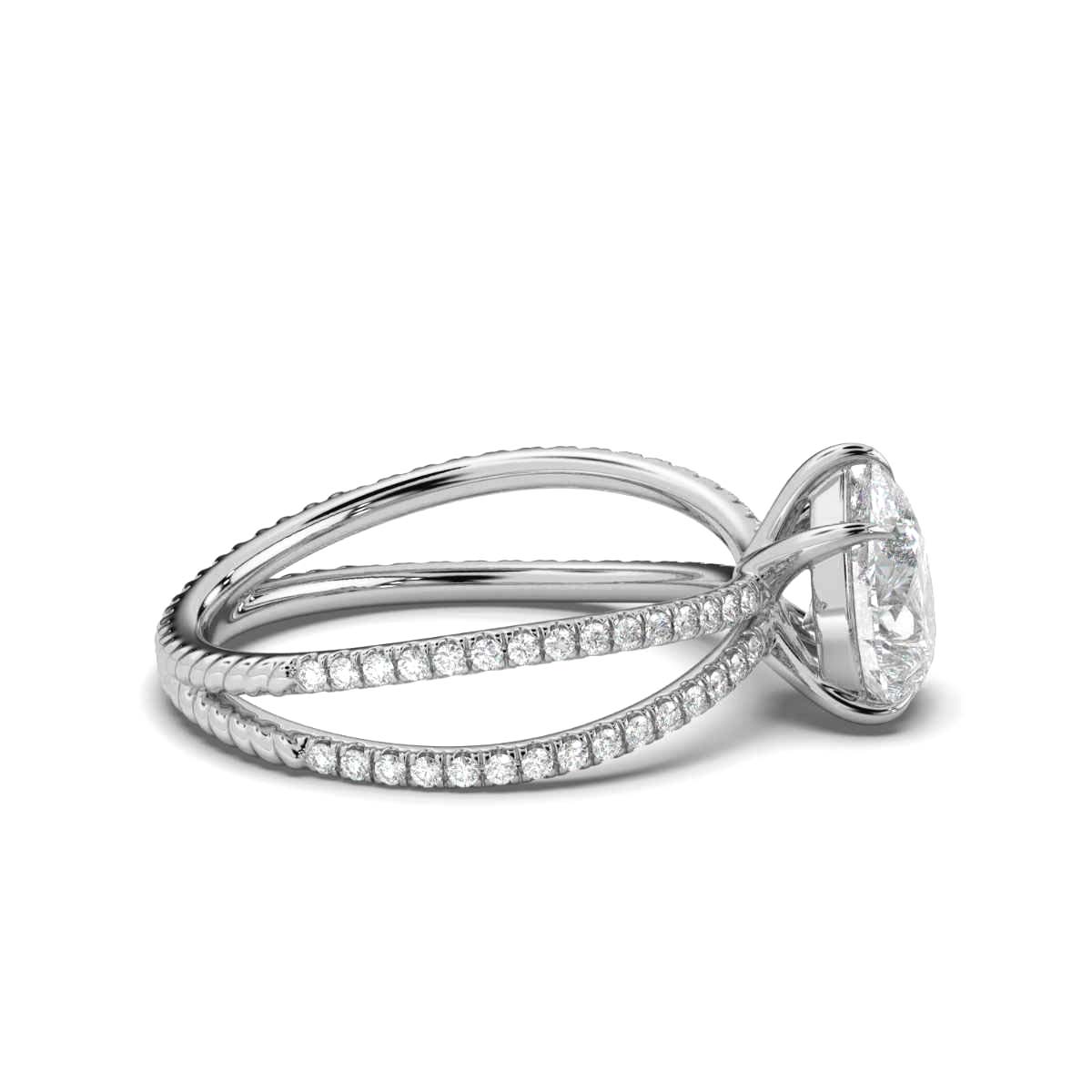 14K White Gold Larochette Braided Claw Prong Lab Grown Diamond Ring (4/5 ct. tw)