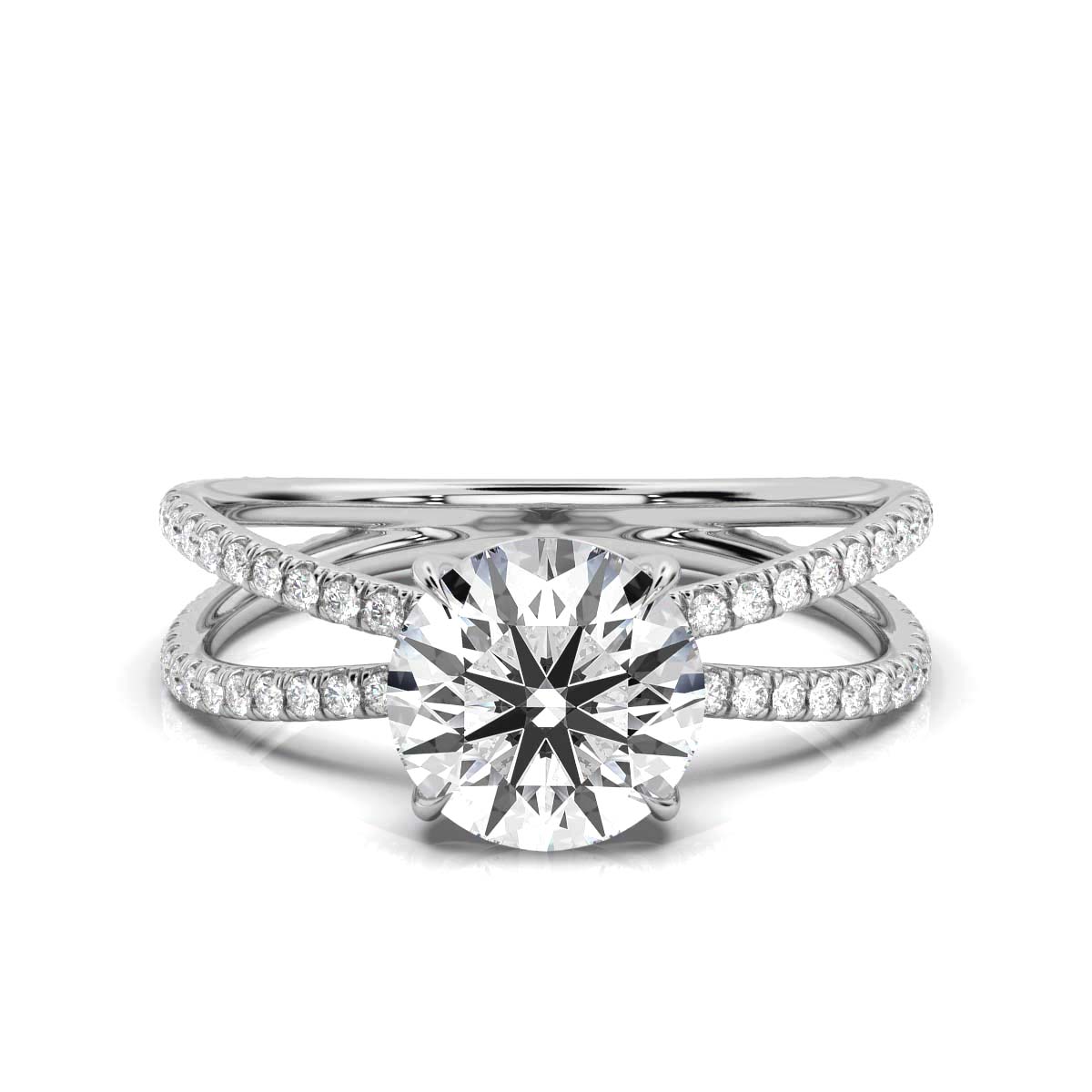 14K White Gold Larochette Braided Claw Prong Lab Grown Diamond Ring (4/5 ct. tw)