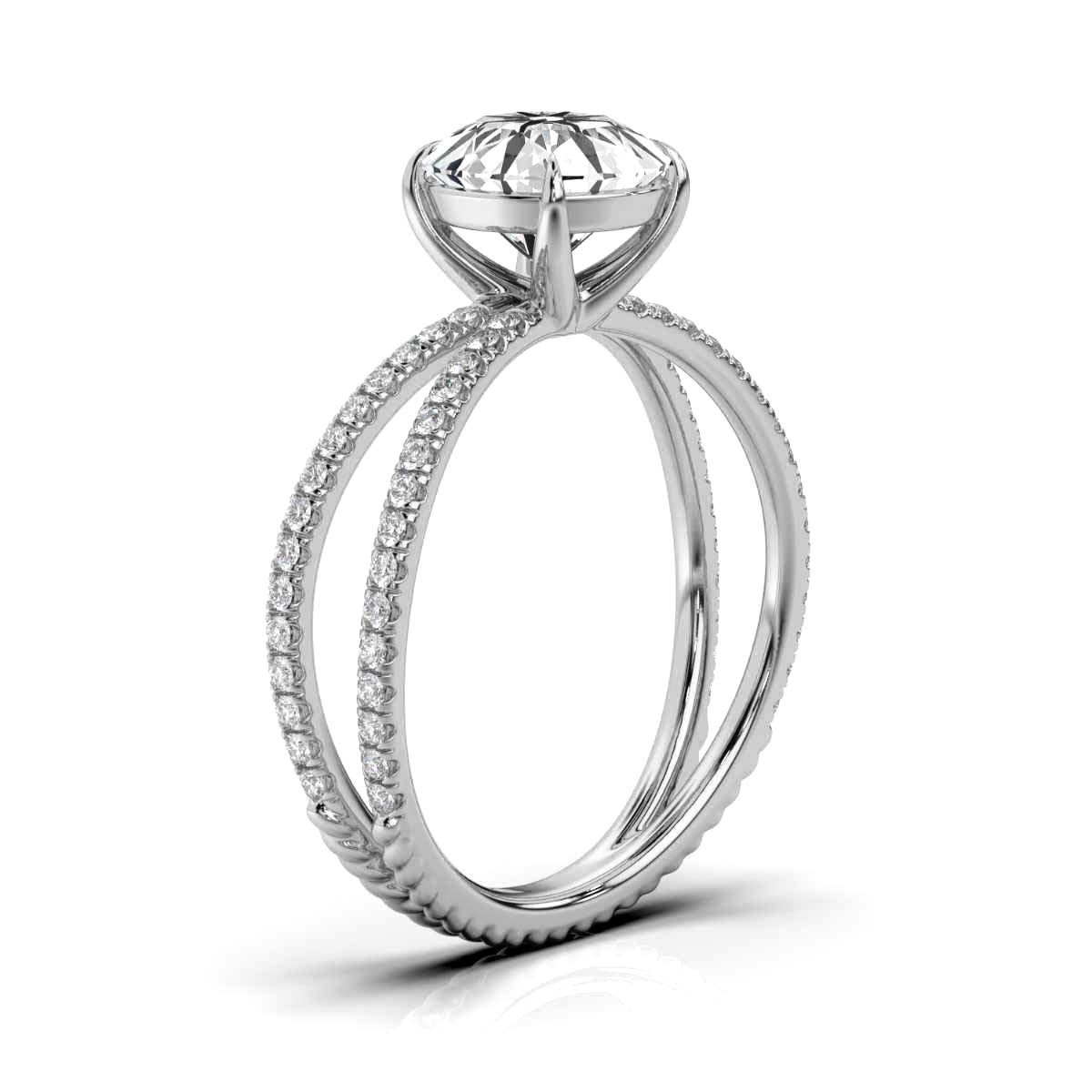 14K White Gold Larochette Braided Claw Prong Lab Grown Diamond Ring (4/5 ct. tw)
