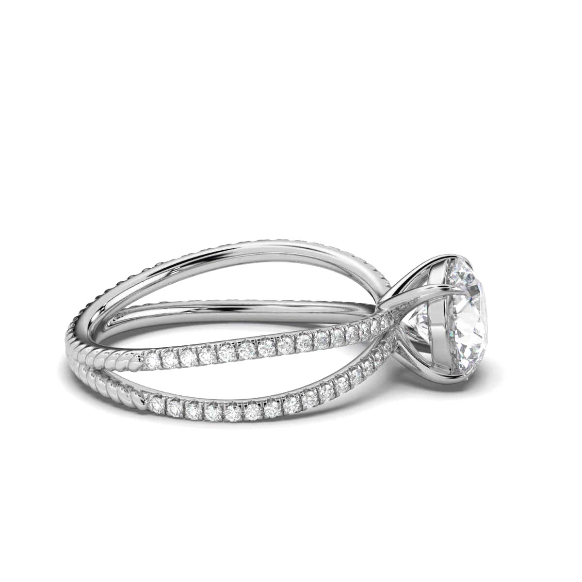 14K White Gold Larochette Braided Claw Prong Lab Grown Diamond Ring (4/5 ct. tw)
