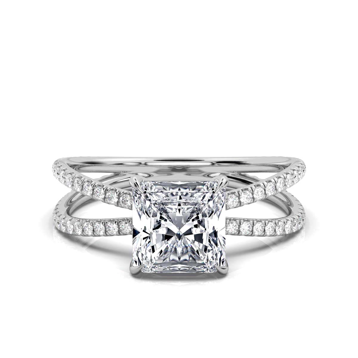 14K White Gold Larochette Braided Claw Prong Lab Grown Diamond Ring (4/5 ct. tw)