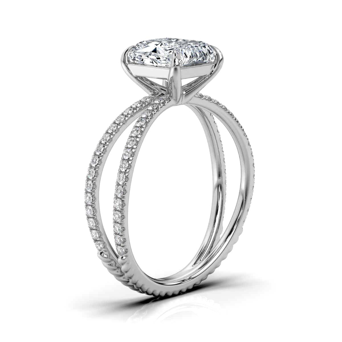 14K White Gold Larochette Braided Claw Prong Lab Grown Diamond Ring (4/5 ct. tw)