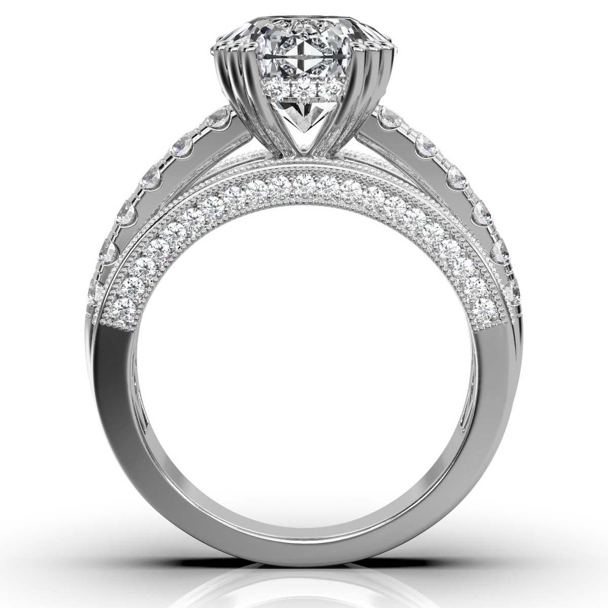 14K White Gold Levana Milgrain Lab Grown Diamond Ring (1 ct. tw)