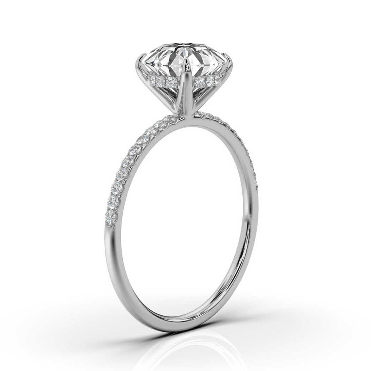 14K White Gold La Montage Hidden Halo Lab Grown Diamond Ring (1/5 ct. tw)