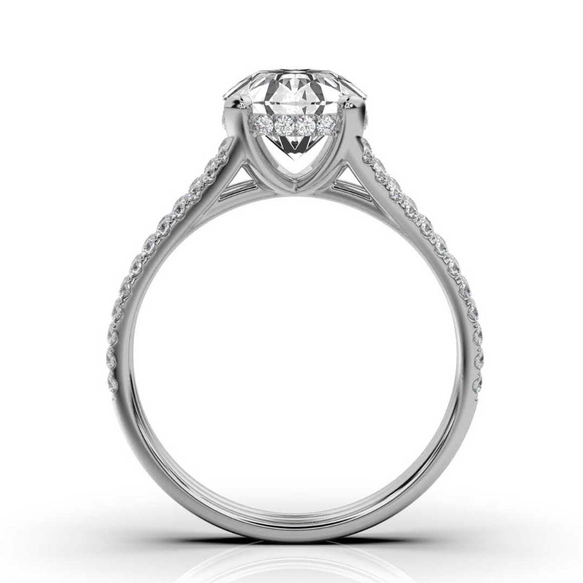14K White Gold Raylene Split Shank Hidden Halo Lab Grown Diamond Ring ( 1/3 ct. tw)
