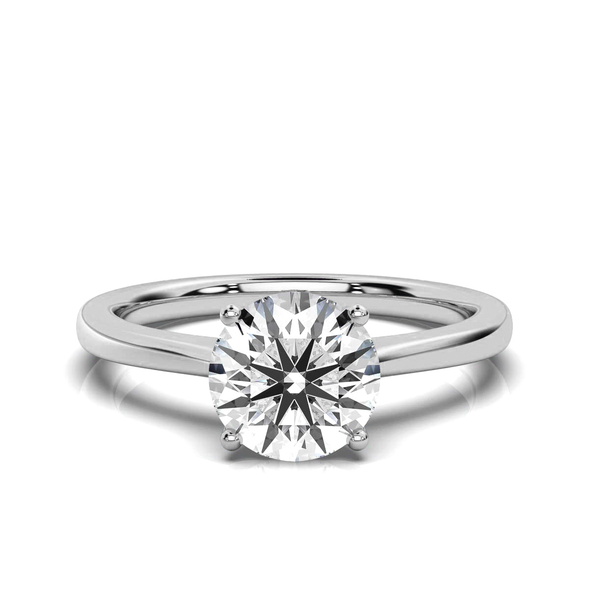14K White Gold Nivar Solitaire Ring 
