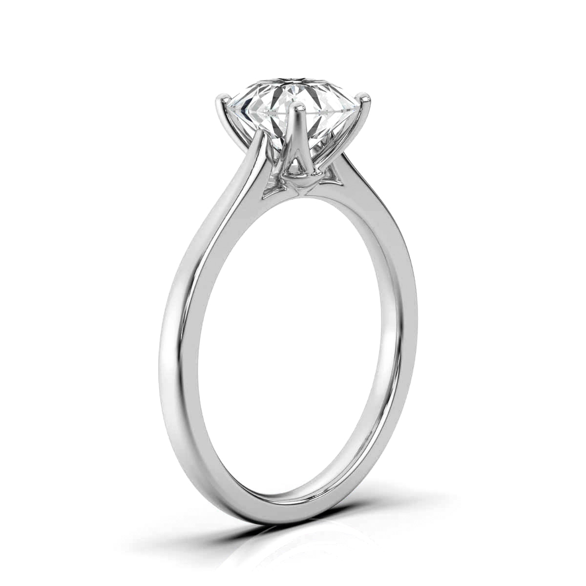14K White Gold Nivar Solitaire Ring 