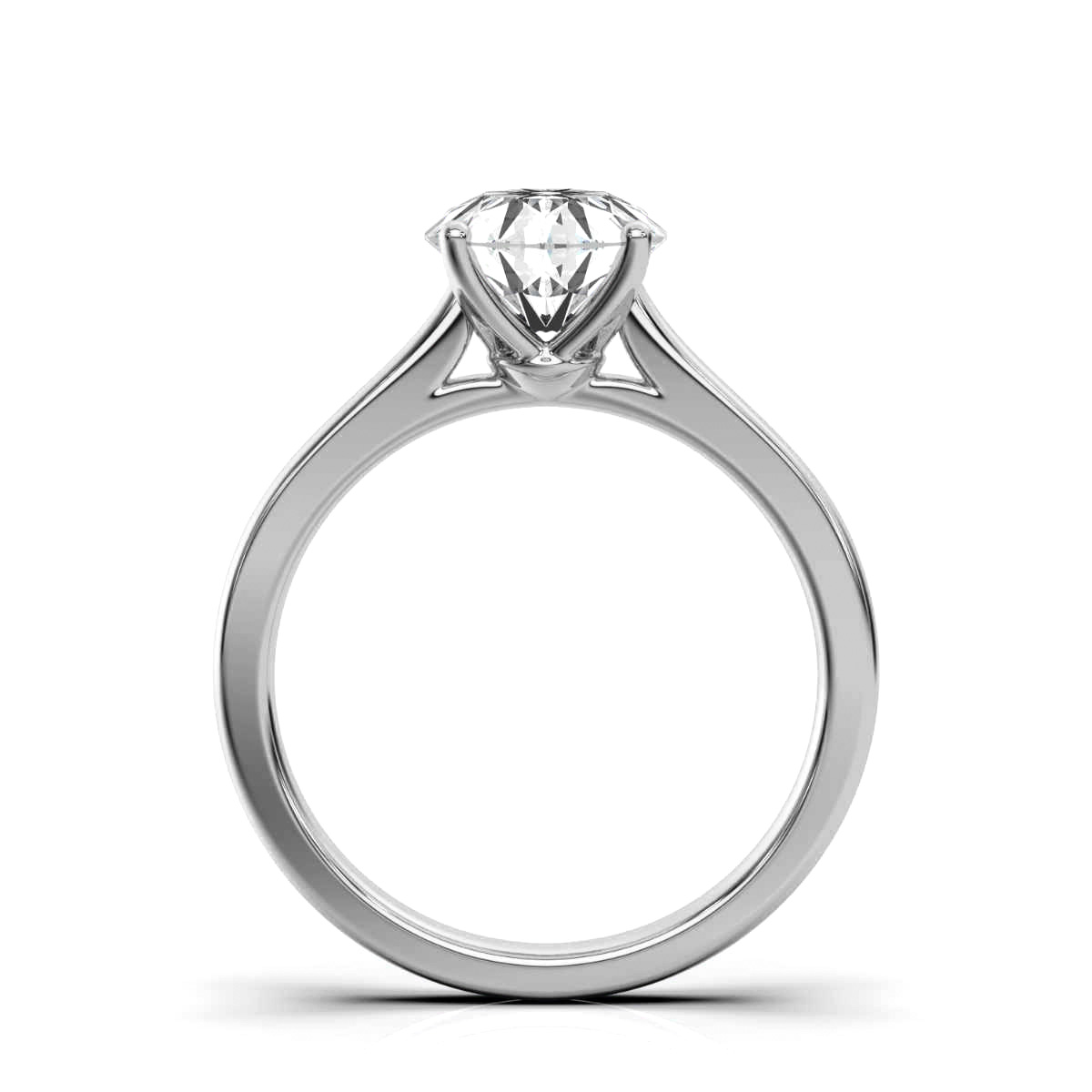 14K White Gold Nivar Solitaire Ring 