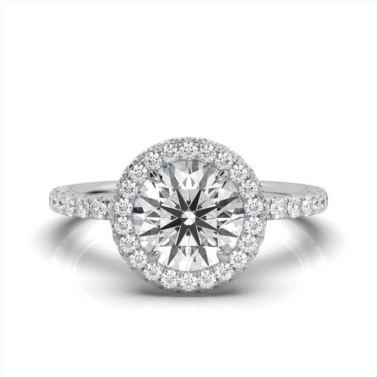 14K White Gold Analisa Hidden Halo Lab Grown Diamond Ring (4/5 ct. tw)