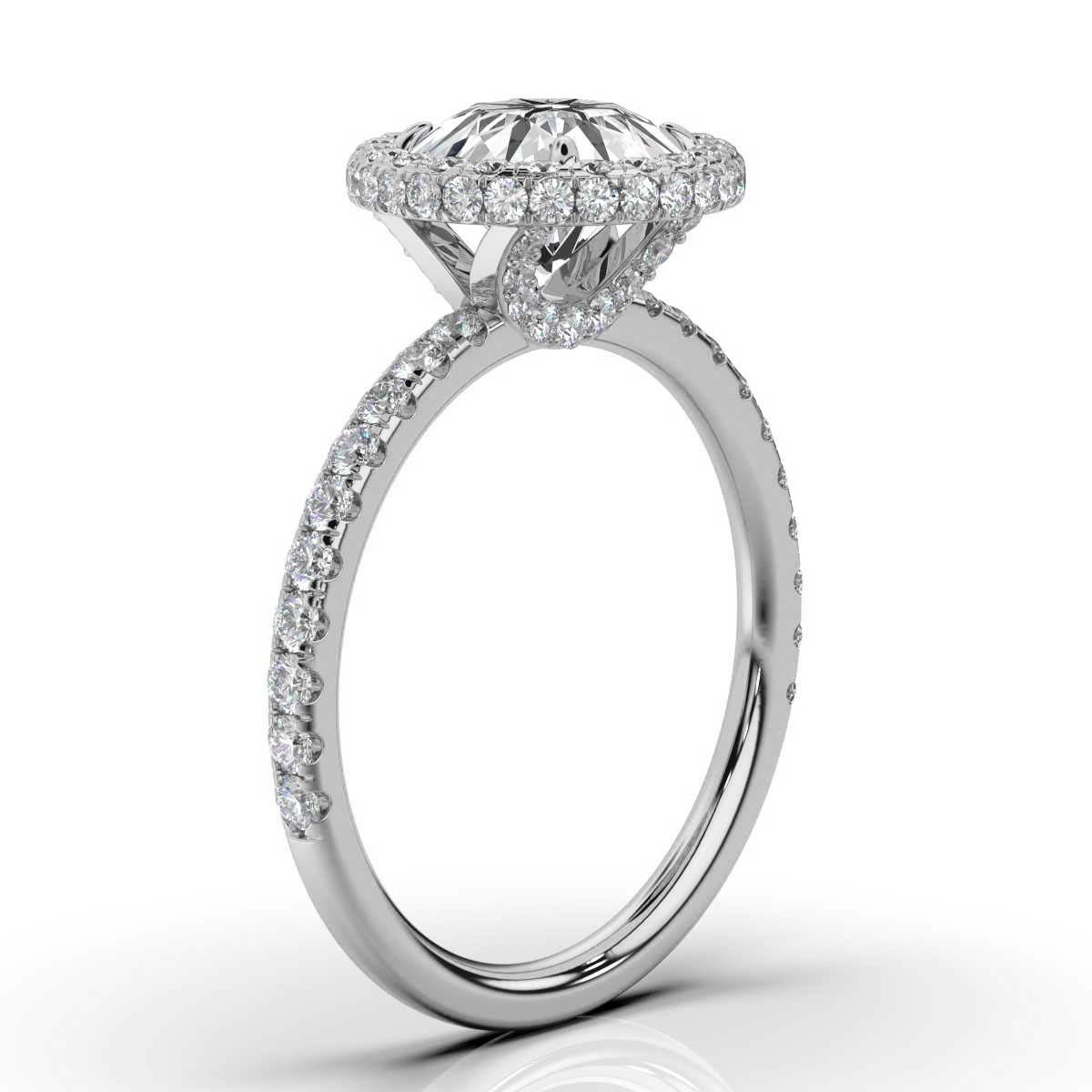 14K White Gold Analisa Hidden Halo Lab Grown Diamond Ring (4/5 ct. tw)