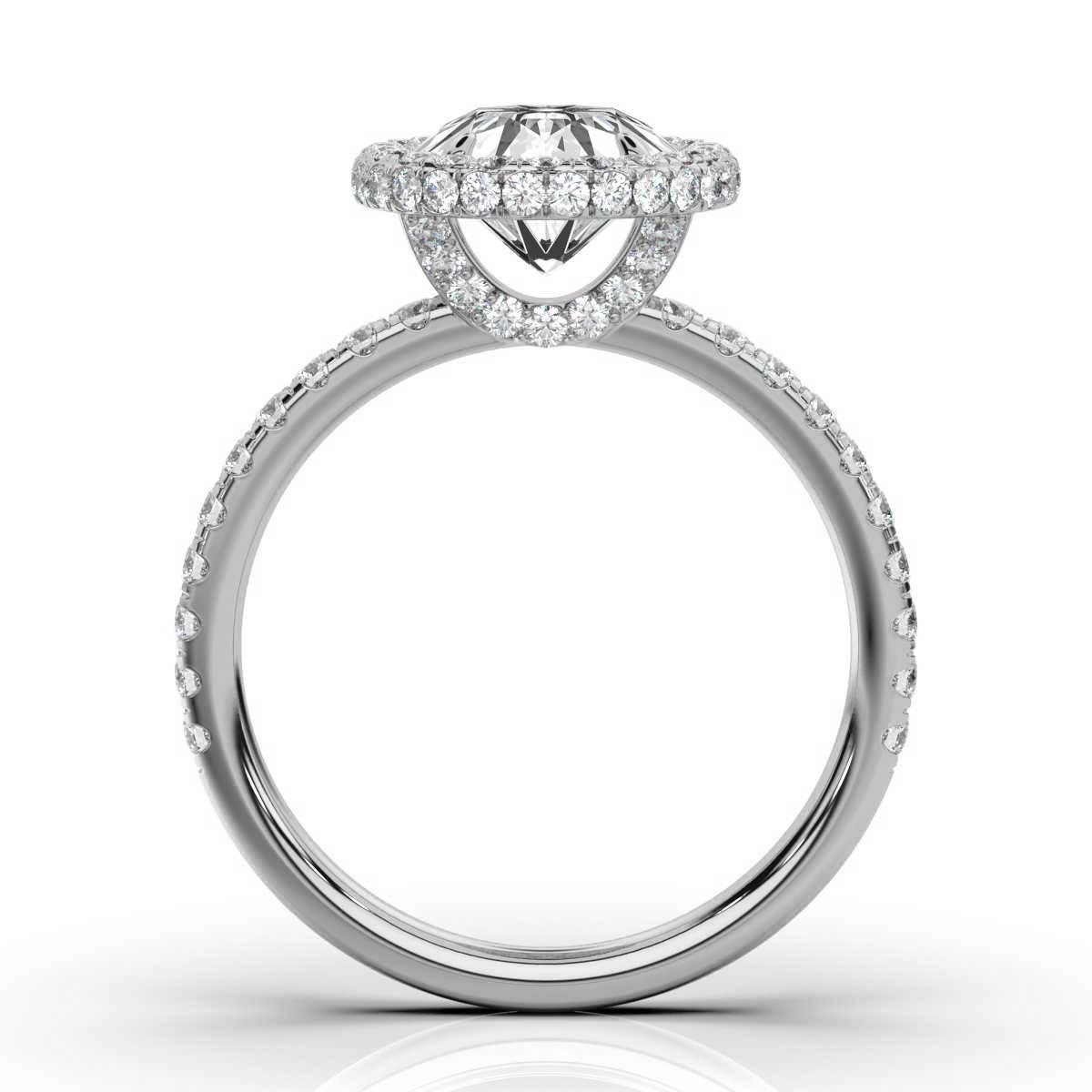 14K White Gold Analisa Hidden Halo Lab Grown Diamond Ring (4/5 ct. tw)